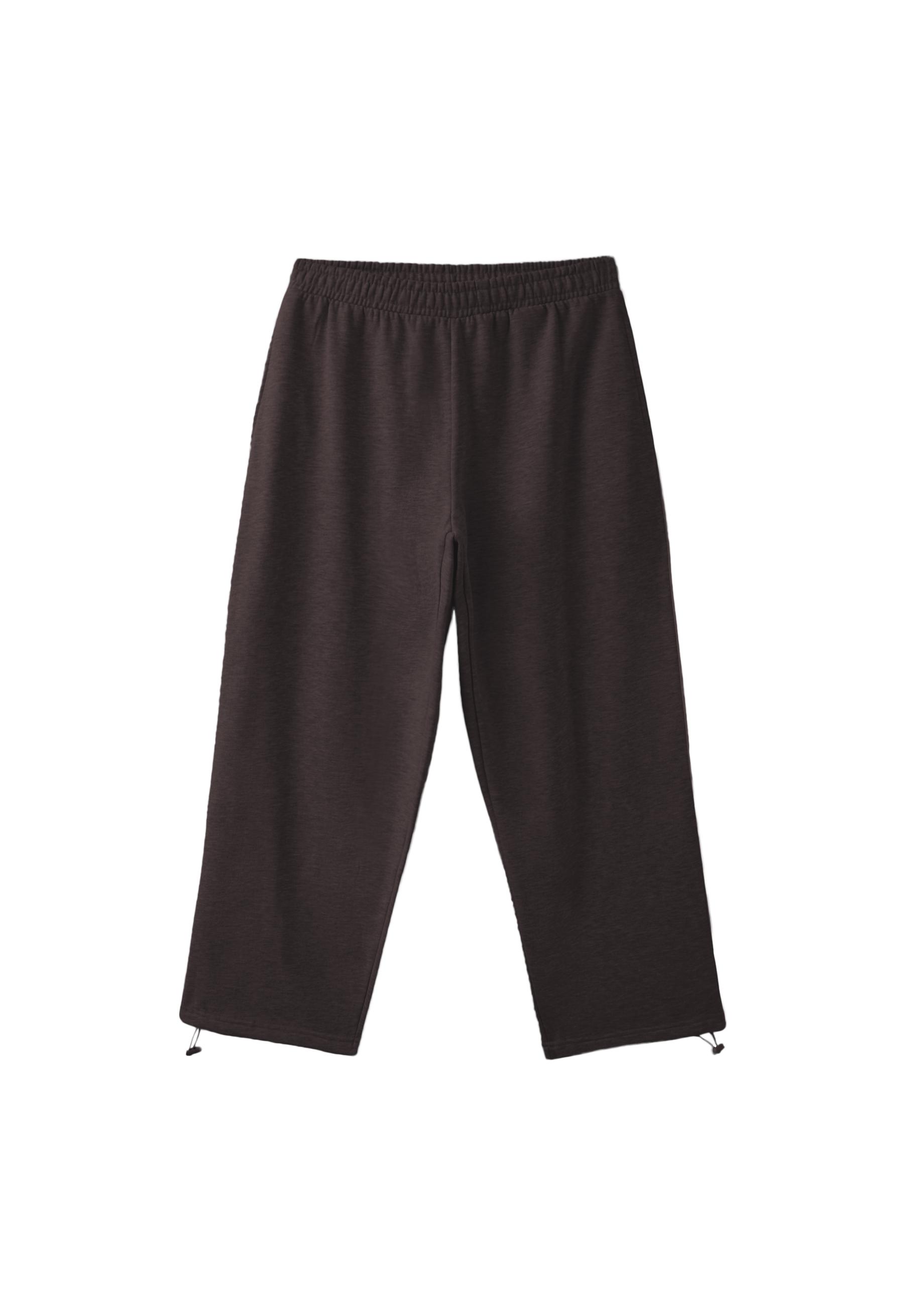 Plush joggers with piping and toggles — Brown