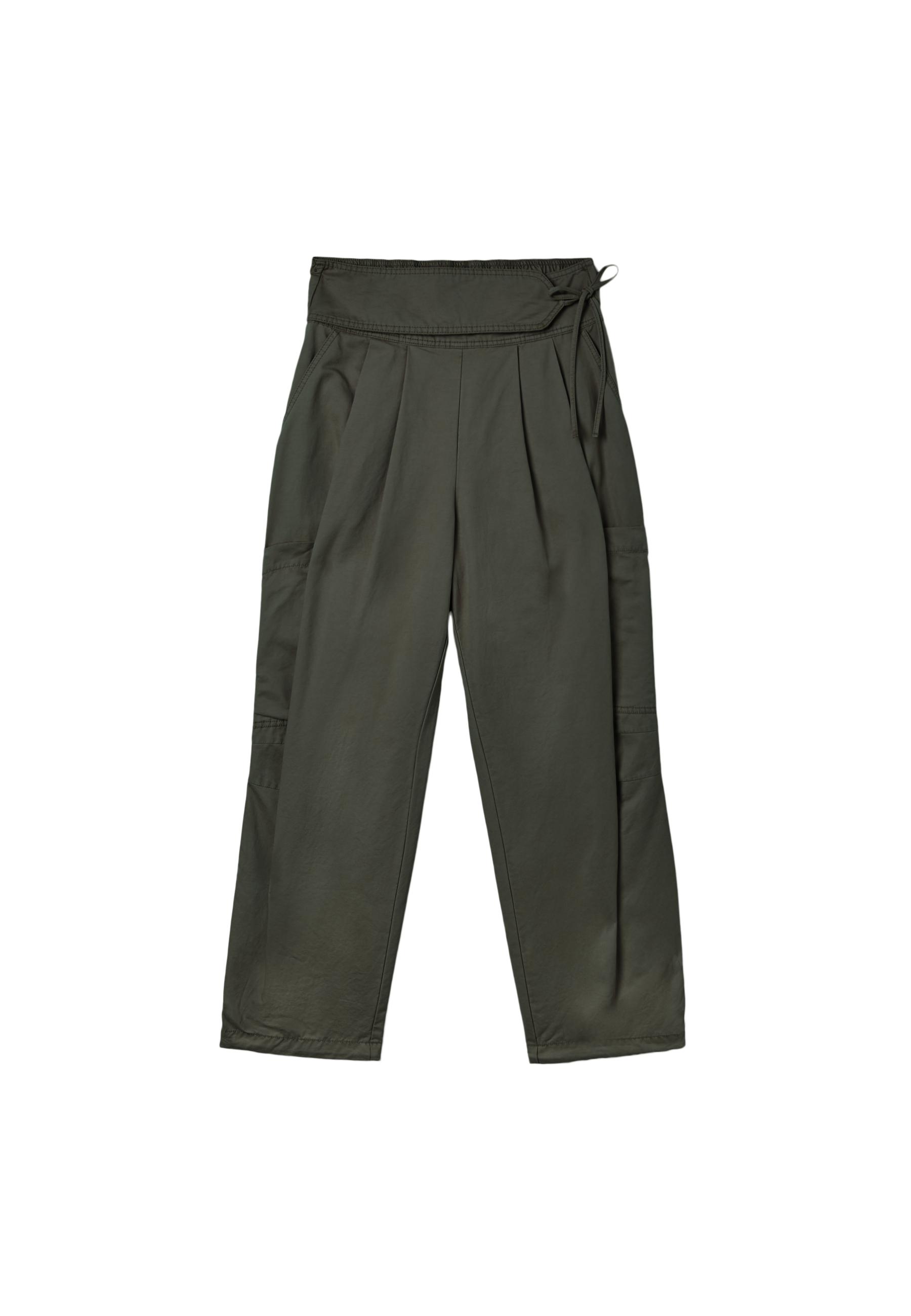 Voluminous cargo trousers with tie detail waist — 0-526