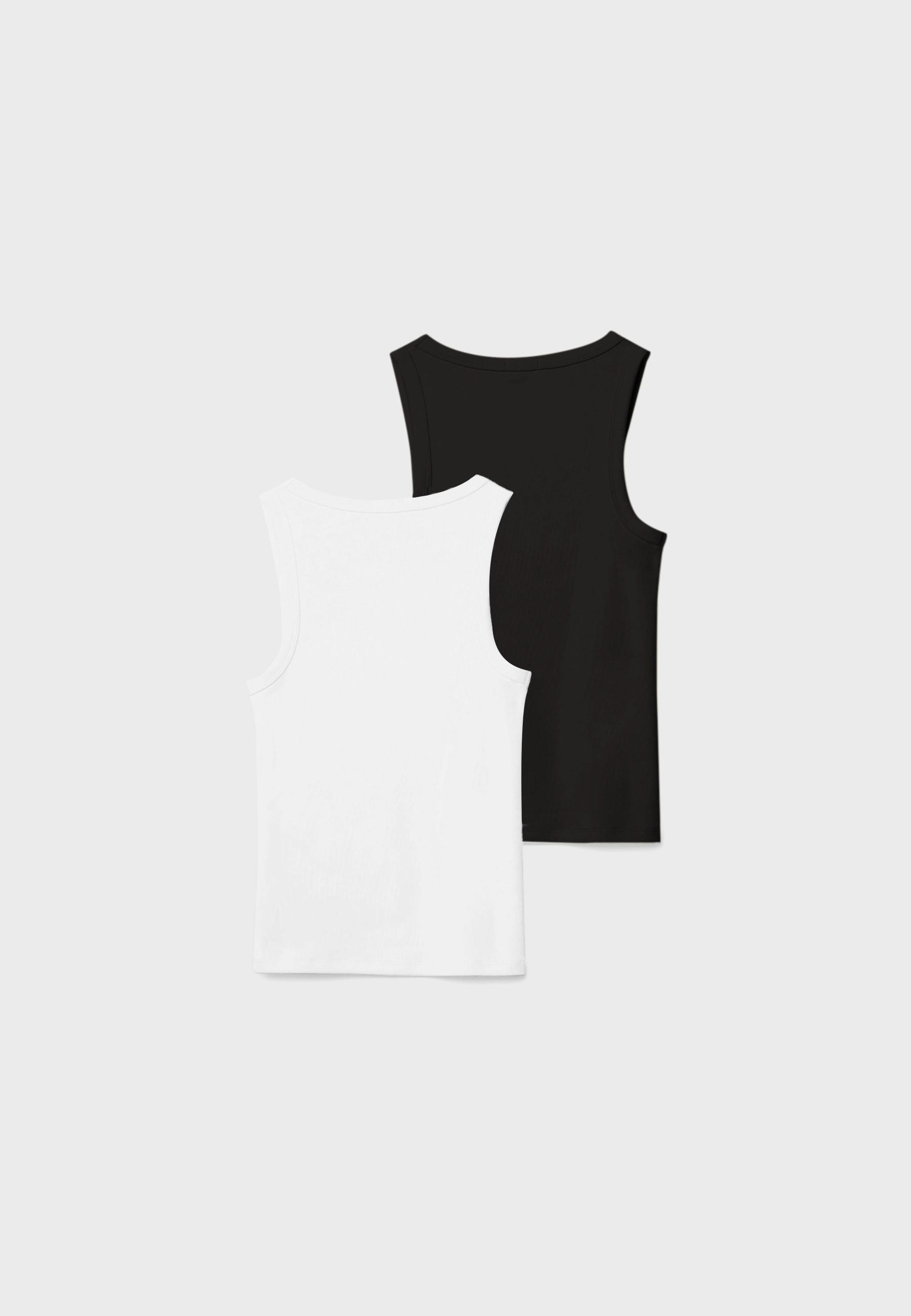 2-pack of fitted racerback tops — Black