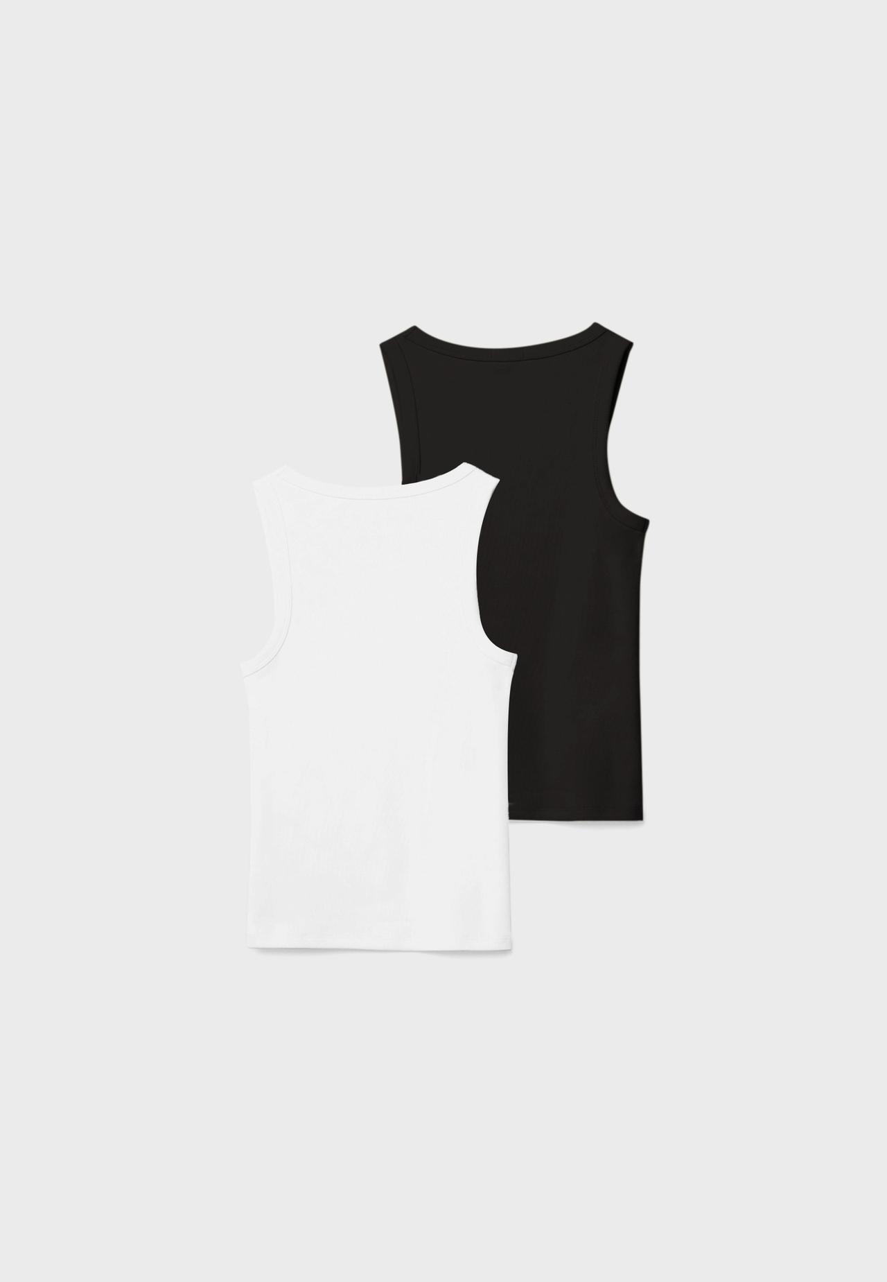 2-pack of fitted racerback tops — Black