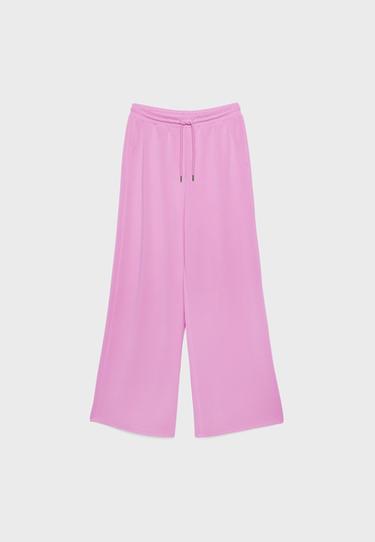 Yumuşak dokulu palazzo jogger pantolon - Görsel 8