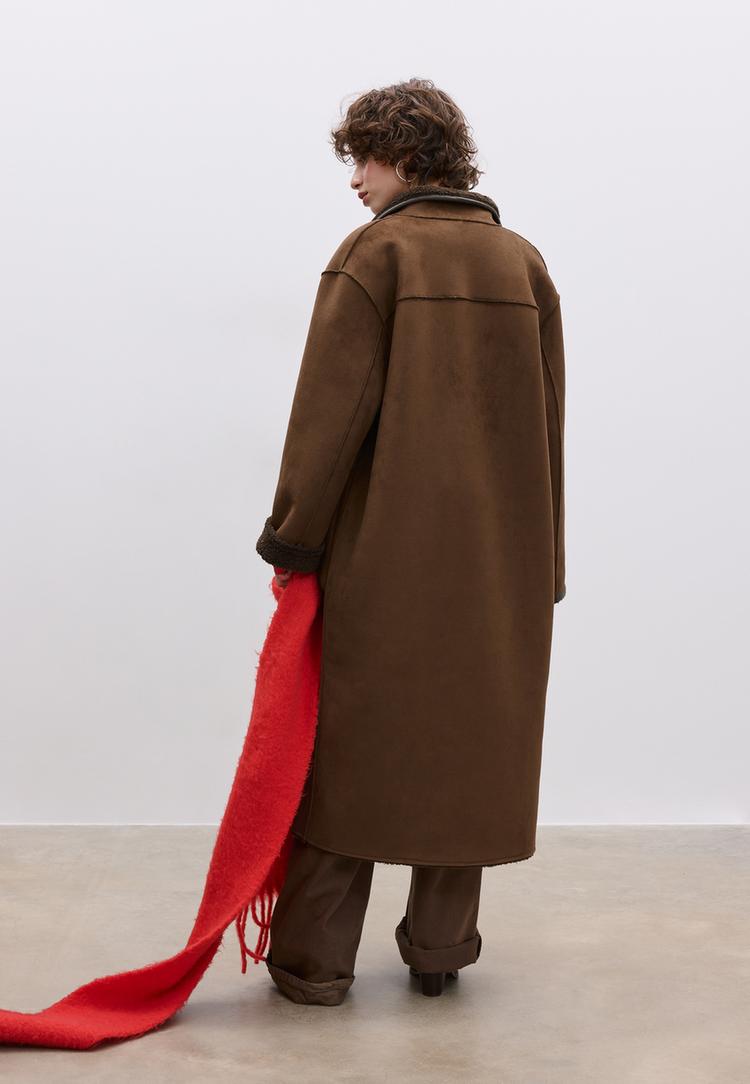 abrigo largo doble faz reversible