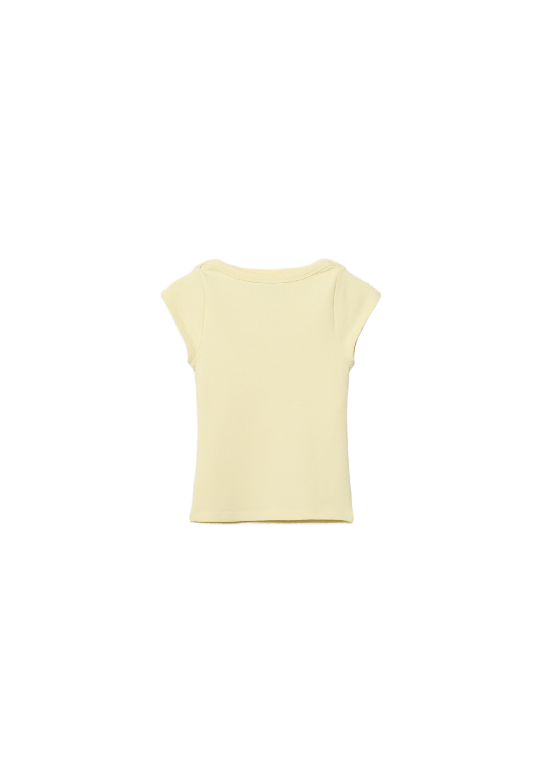 Basic geniş yaka tişört - Görsel 10