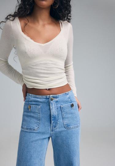 D77 Minimalist jeans with pockets — MEDIUM LIGHT BLUE DENIM 4