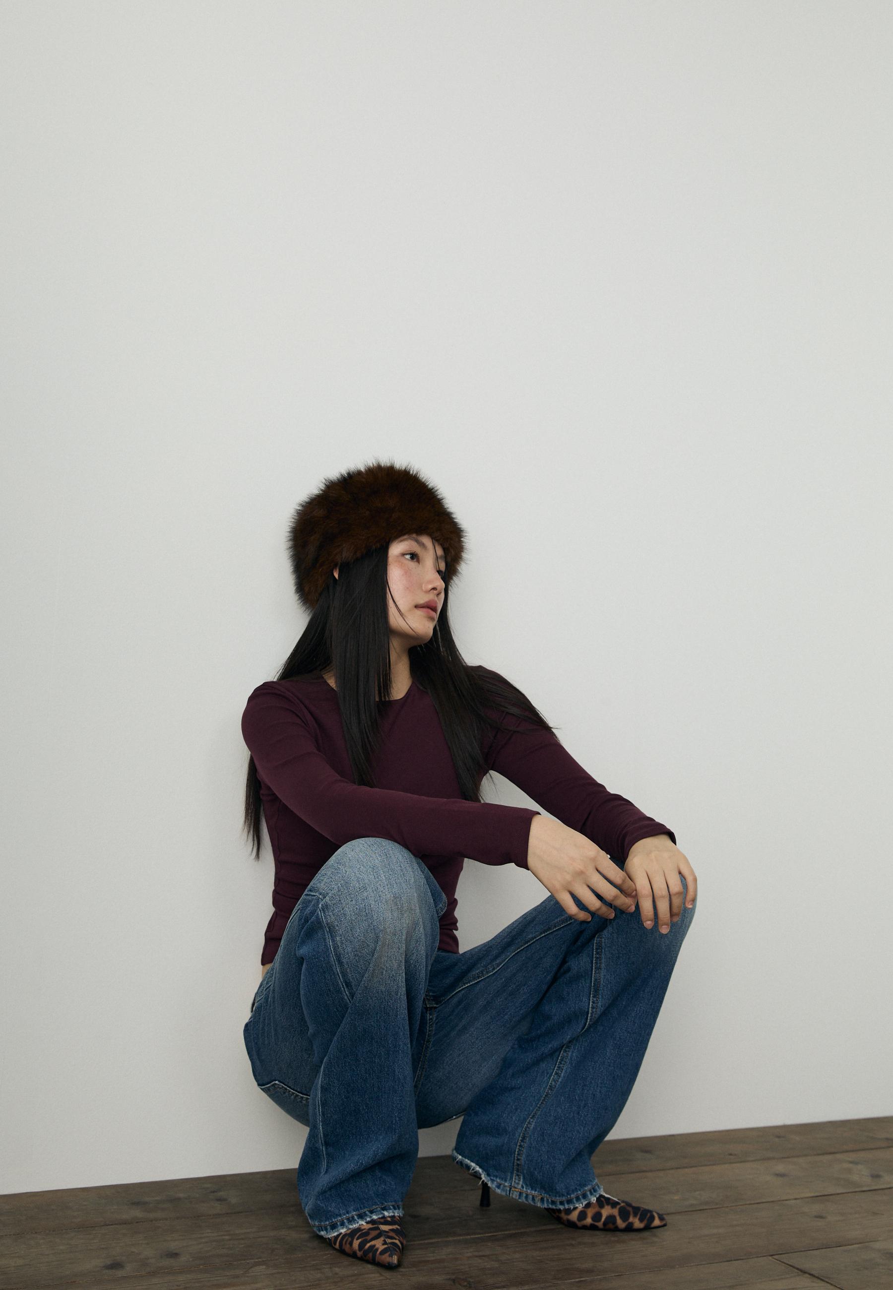 Basic long sleeve T-shirt — AUBERGINE