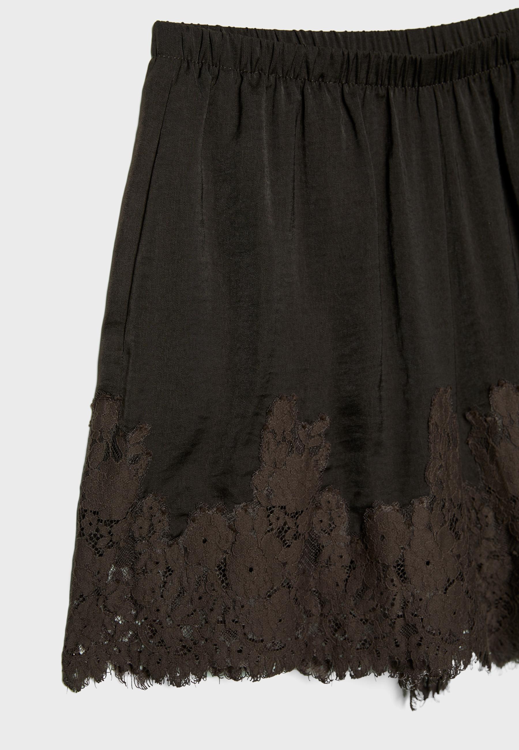 Satin camisole shorts — Brown