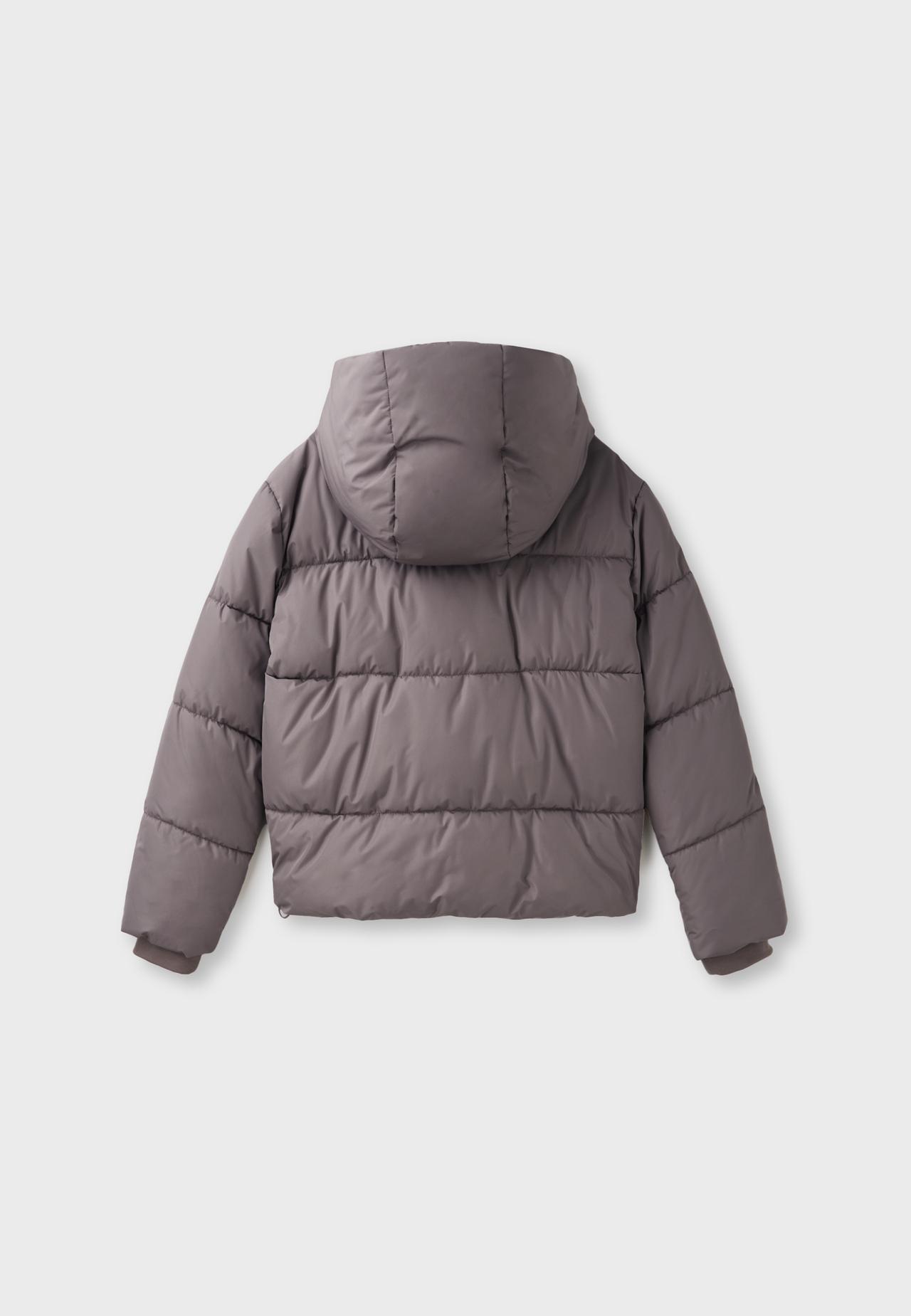 Basic hooded padded jacket — Dark grey