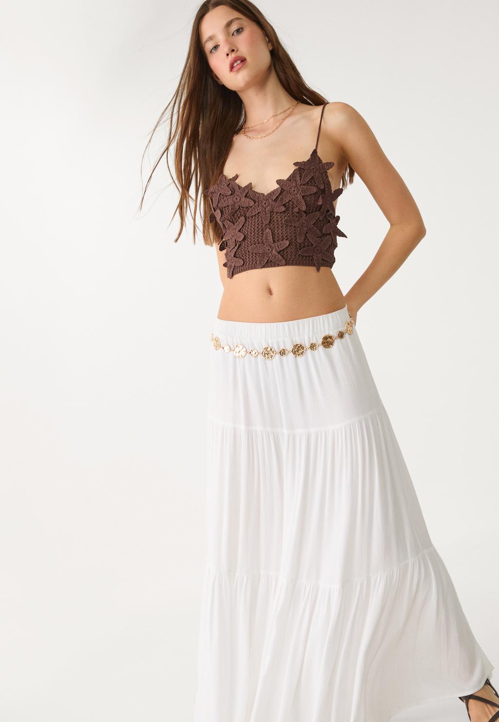 Top crochet fiori