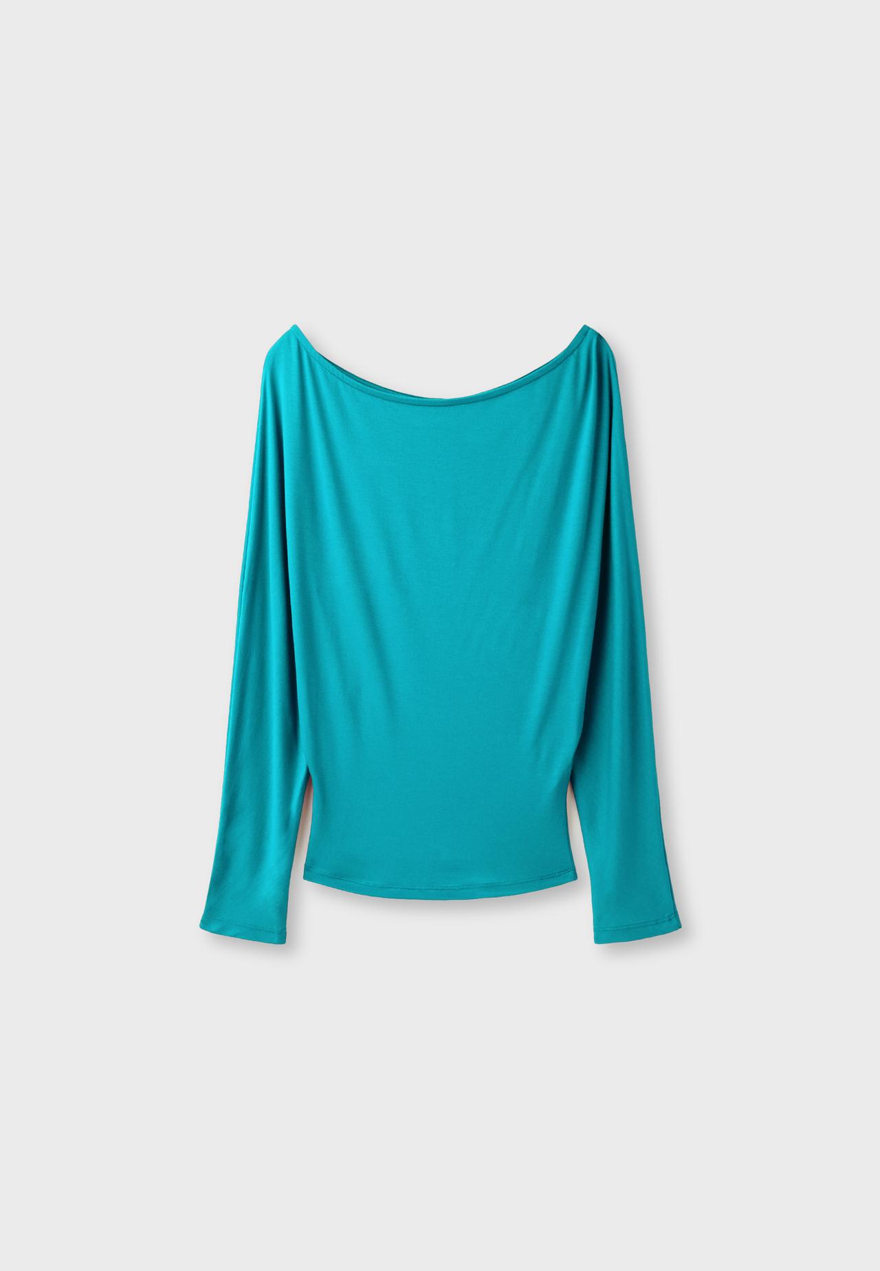 Asymmetric sash-effect top — Turquoise