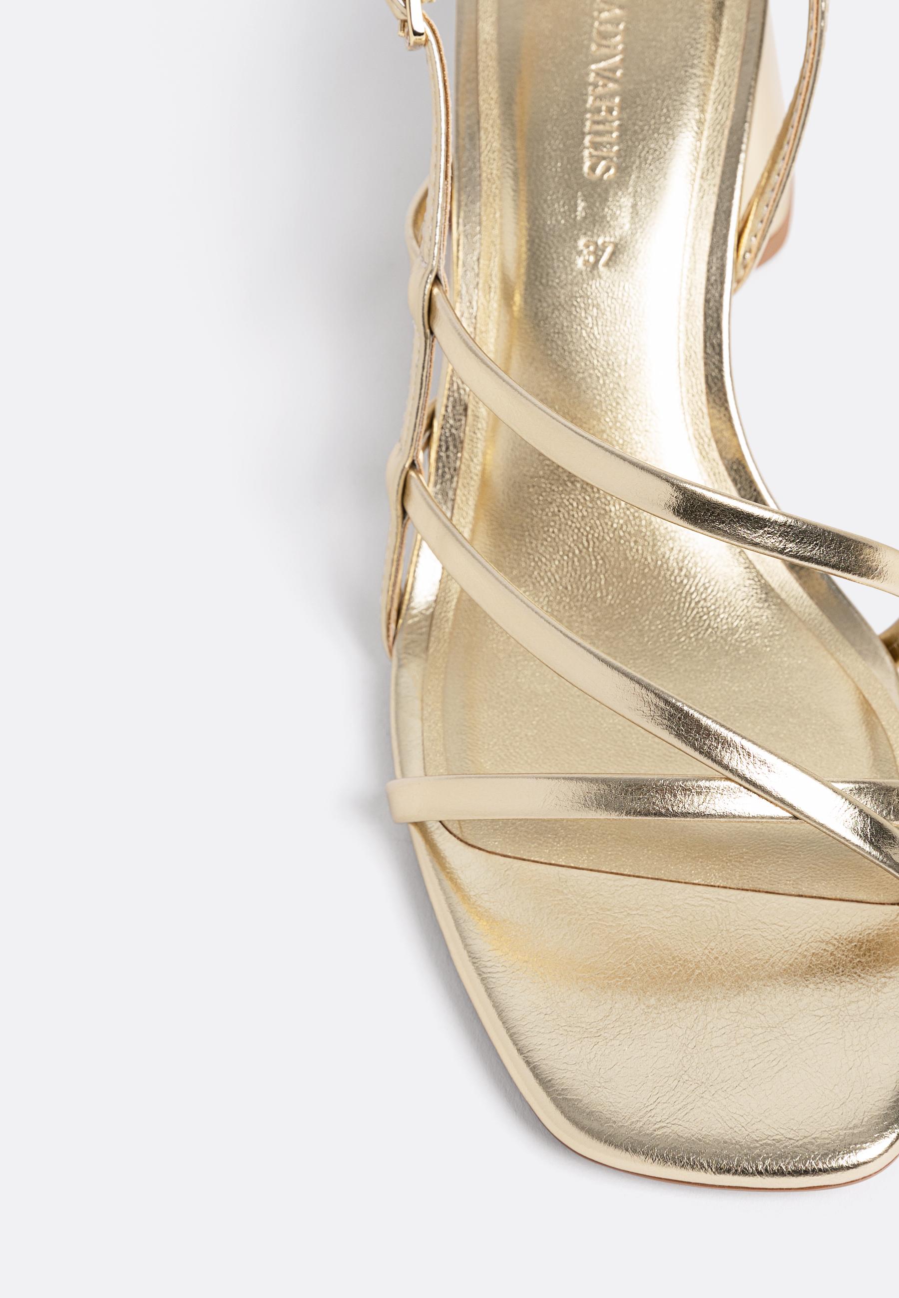 Block heel sandals — GOLD