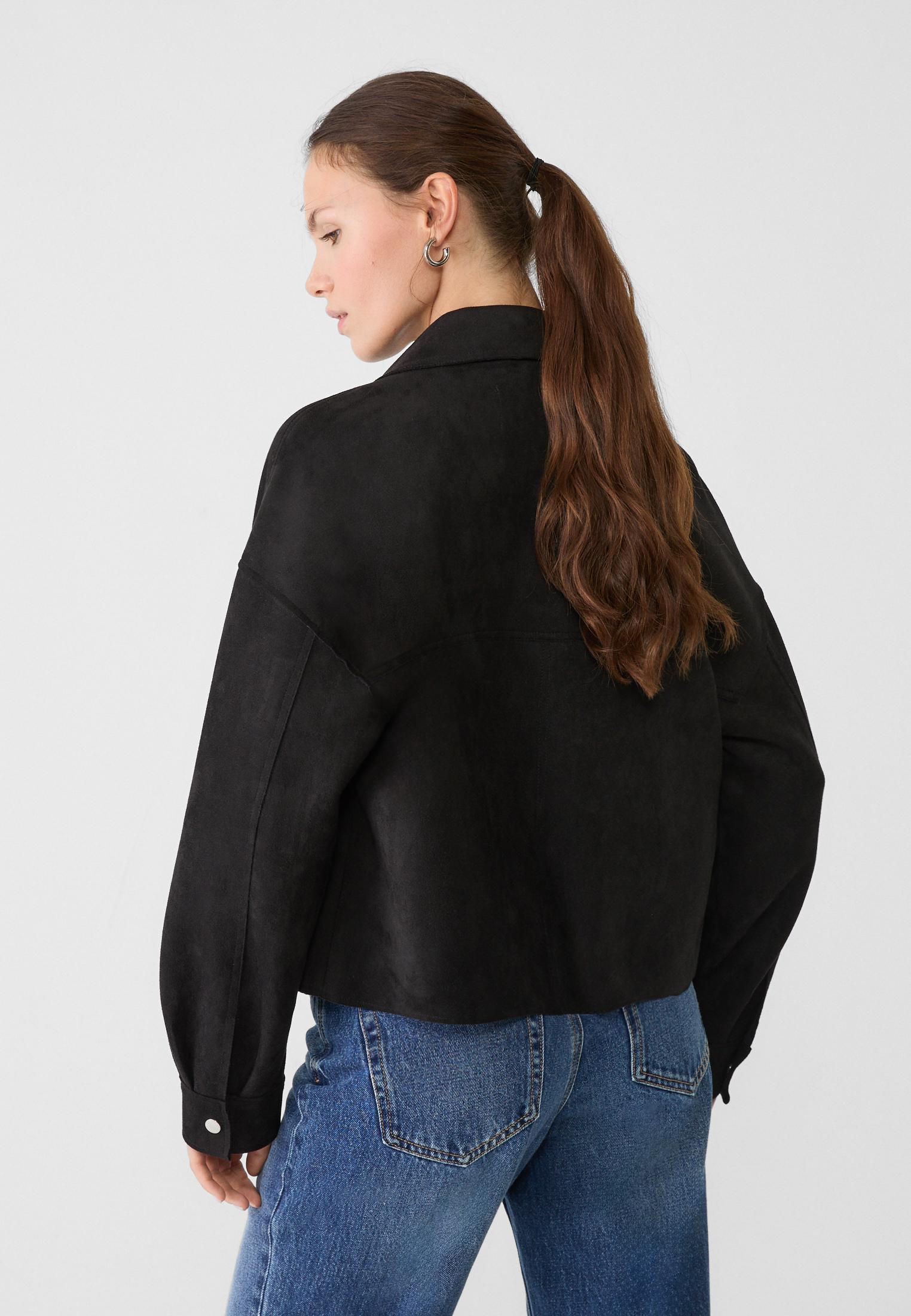 Faux suede overshirt hotsell