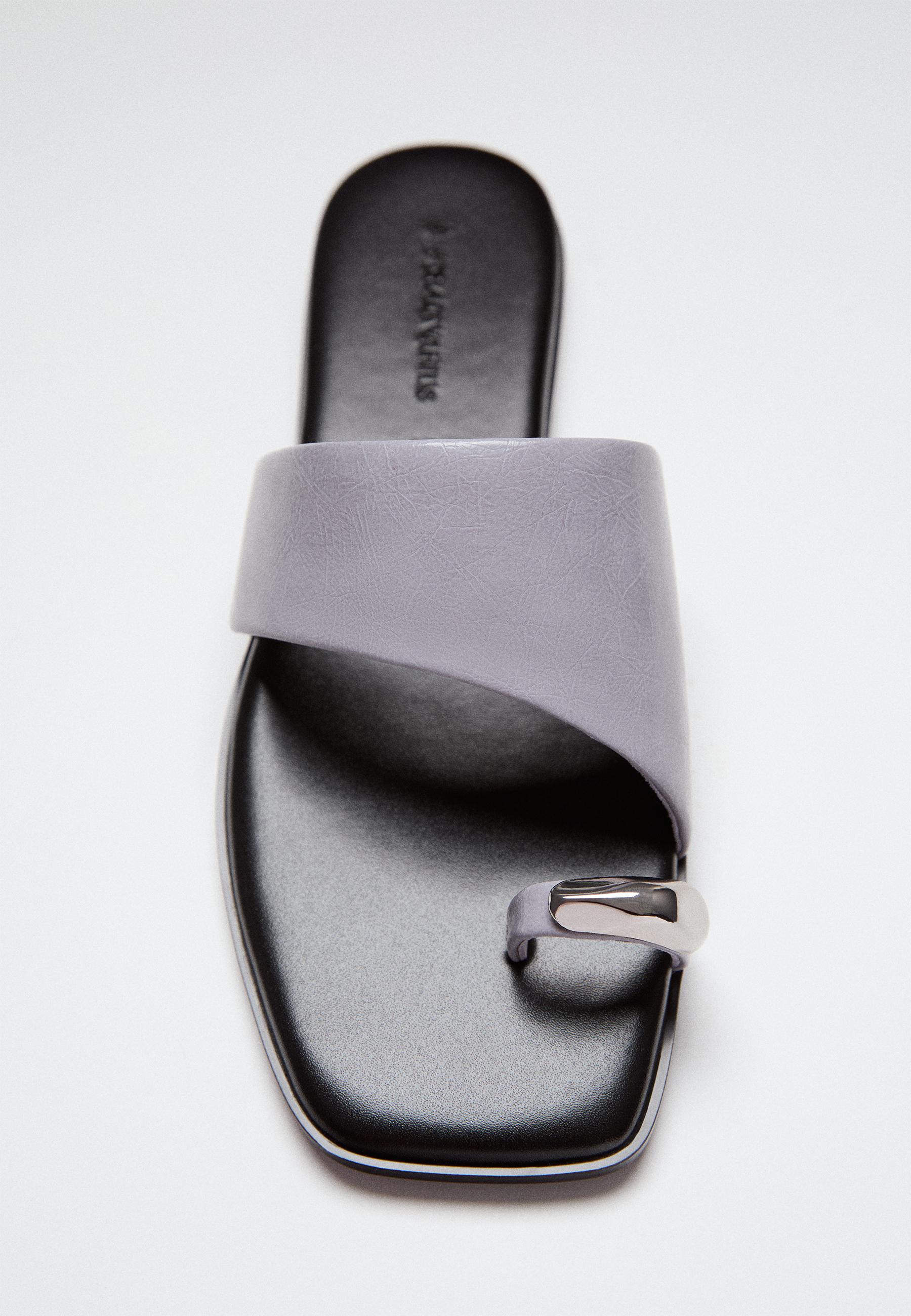 Flat slider sandals — BLUE