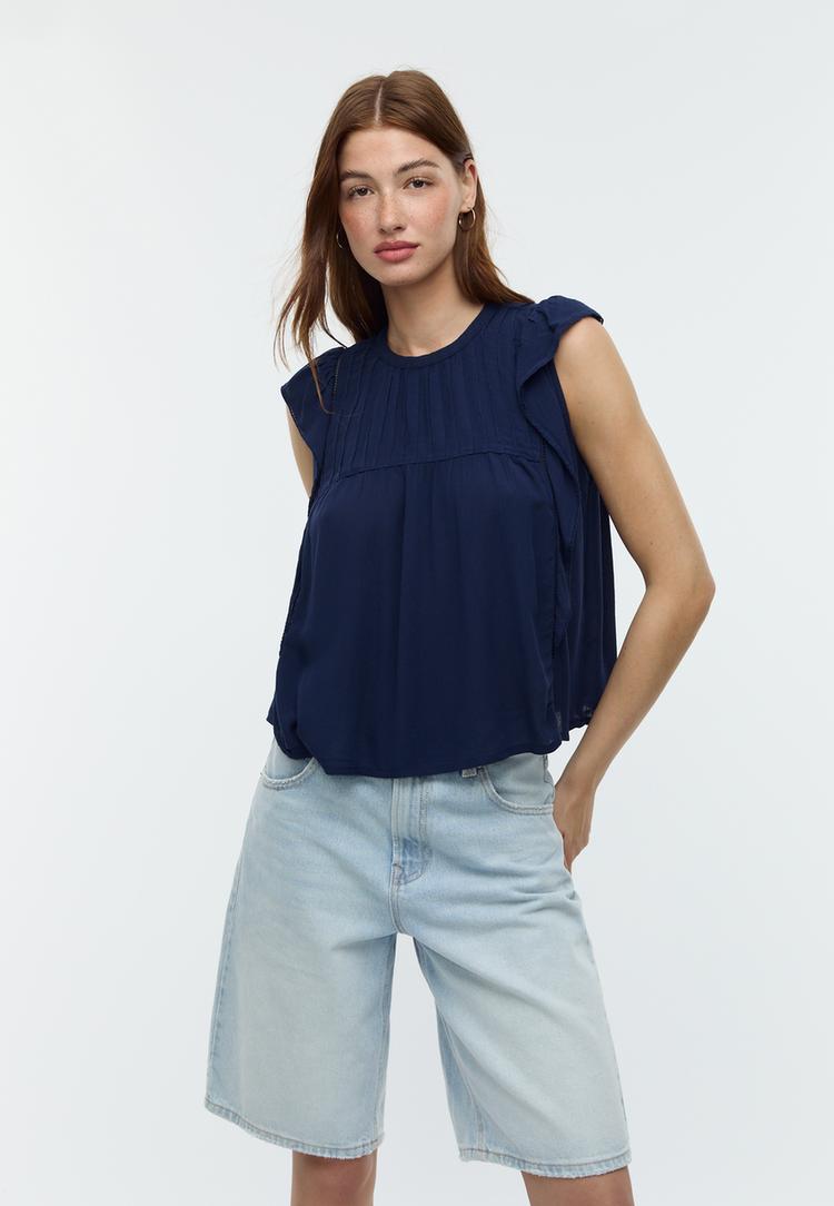 flowing ruffled blouse
