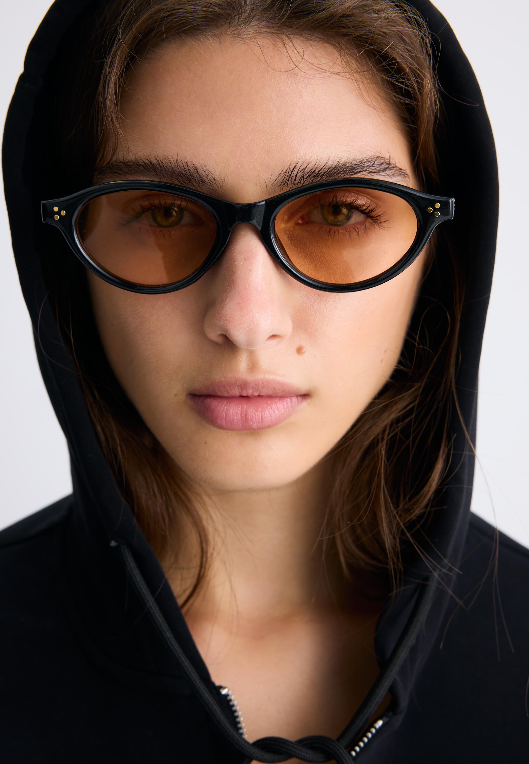 Soft-feel zip-up sweatshirt — Black