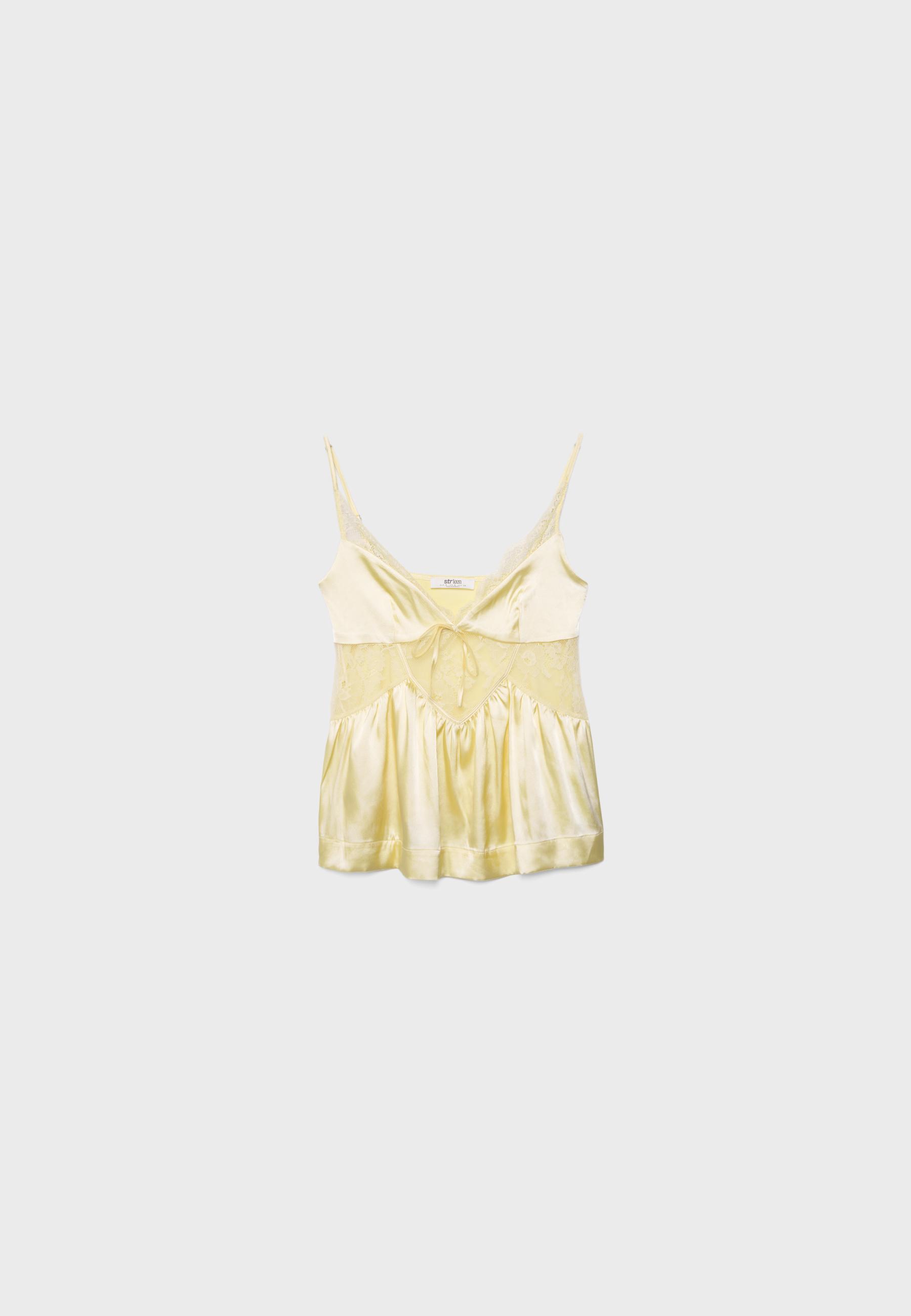 Satin strappy top — Gold