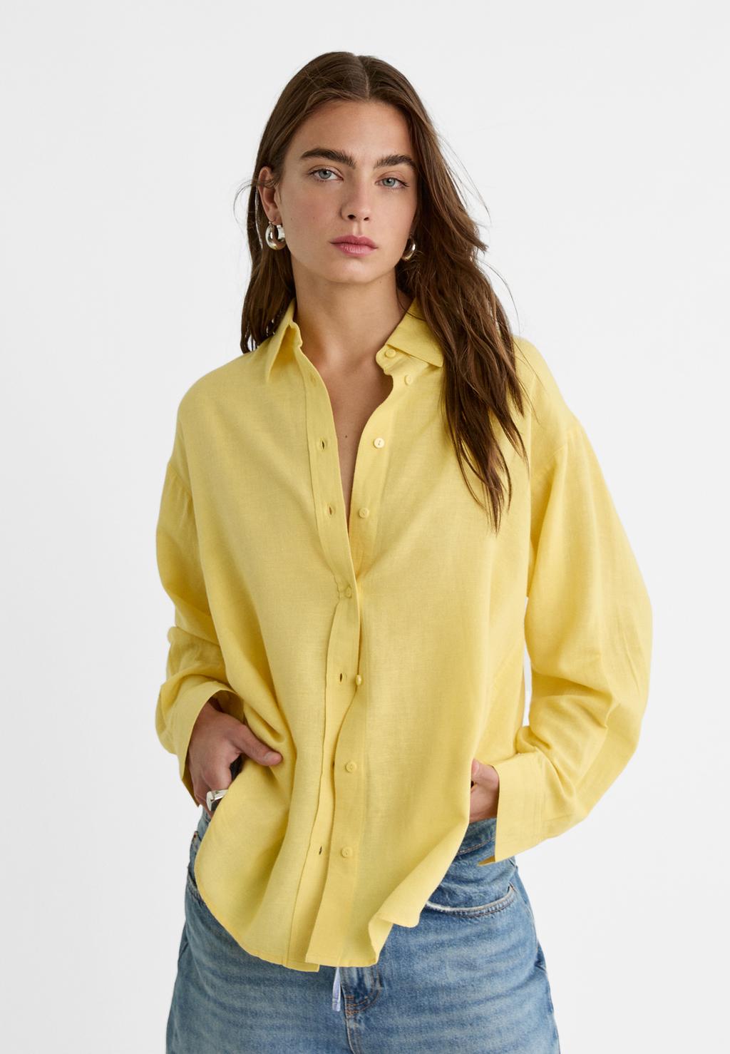 Camisa fluida con lino