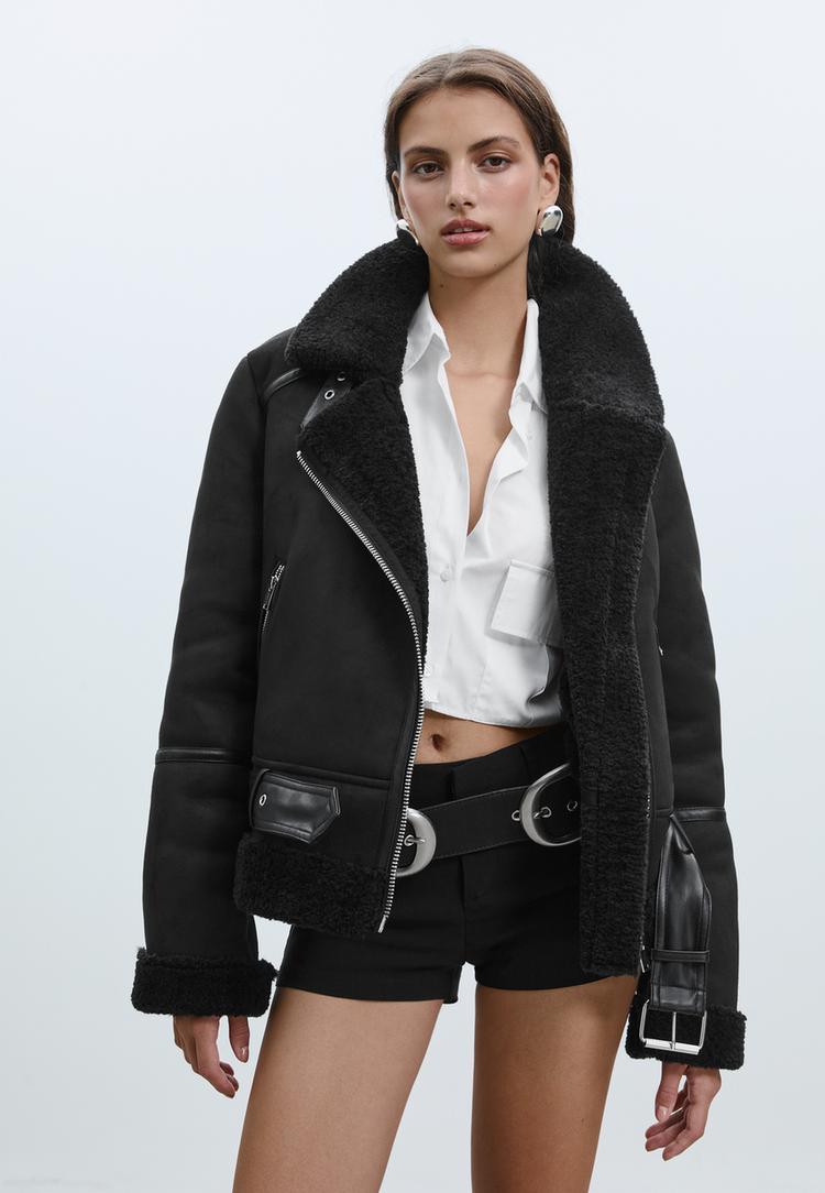 cazadora biker doble faz efecto ante