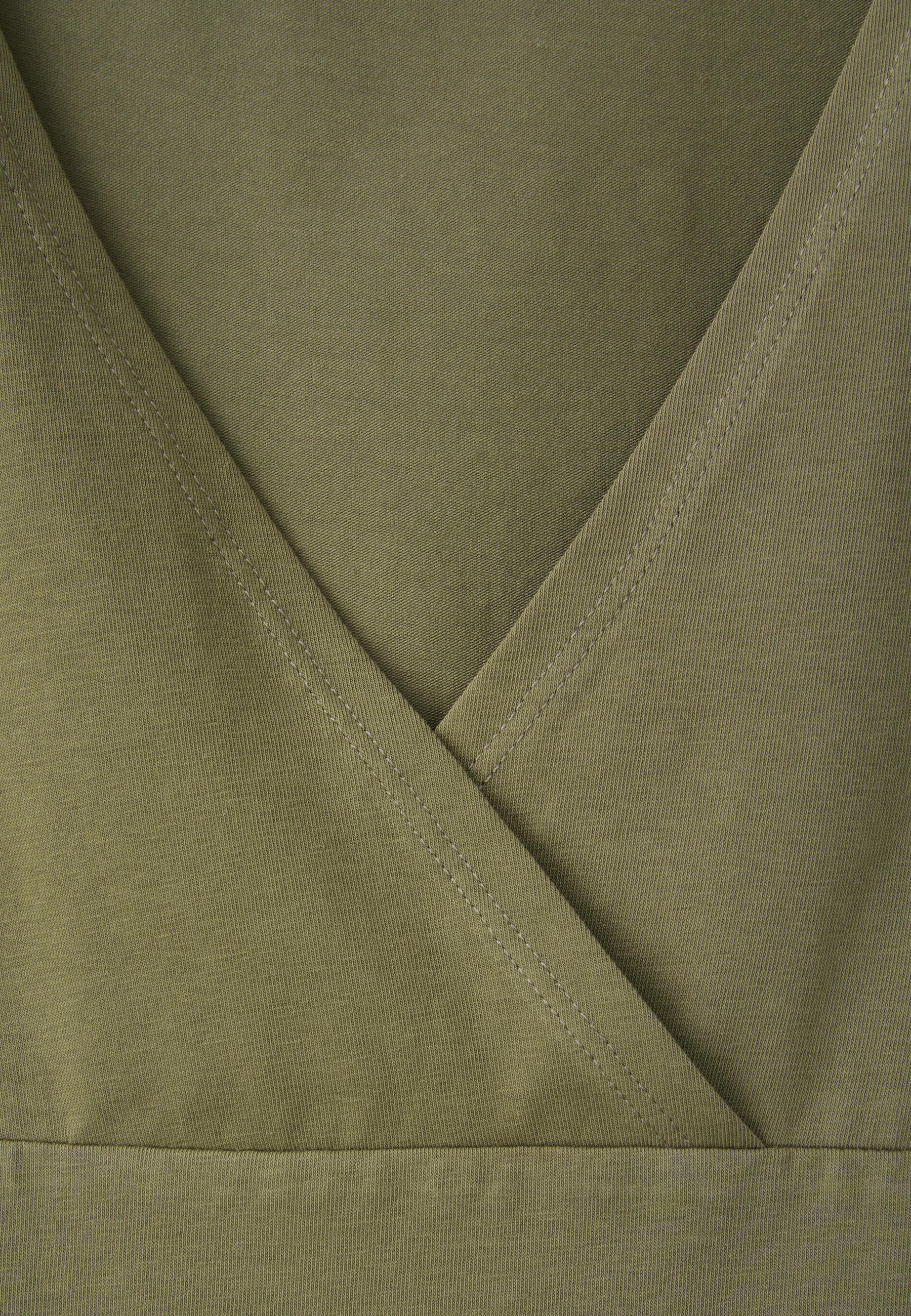 Under-bust short sleeve top — Khaki