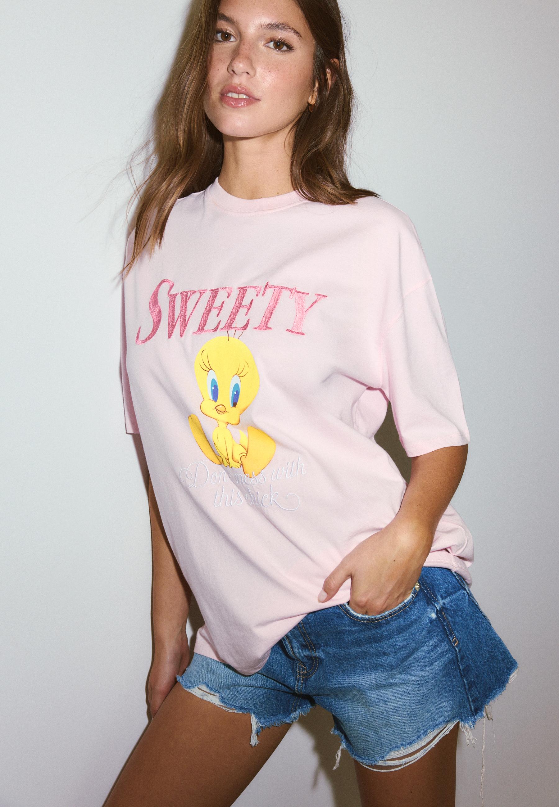 Sweety short sleeve round neck T-shirt — Bubblegum pink
