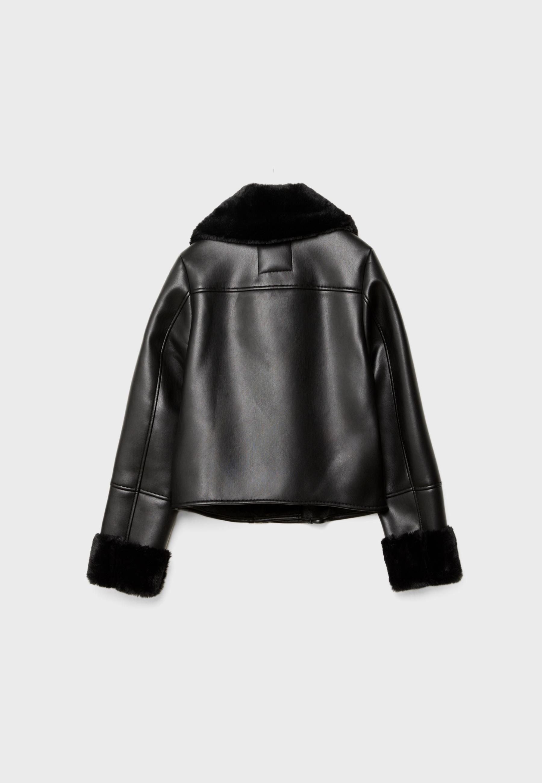 Faux leather double-faced biker jacket - Women's fashion