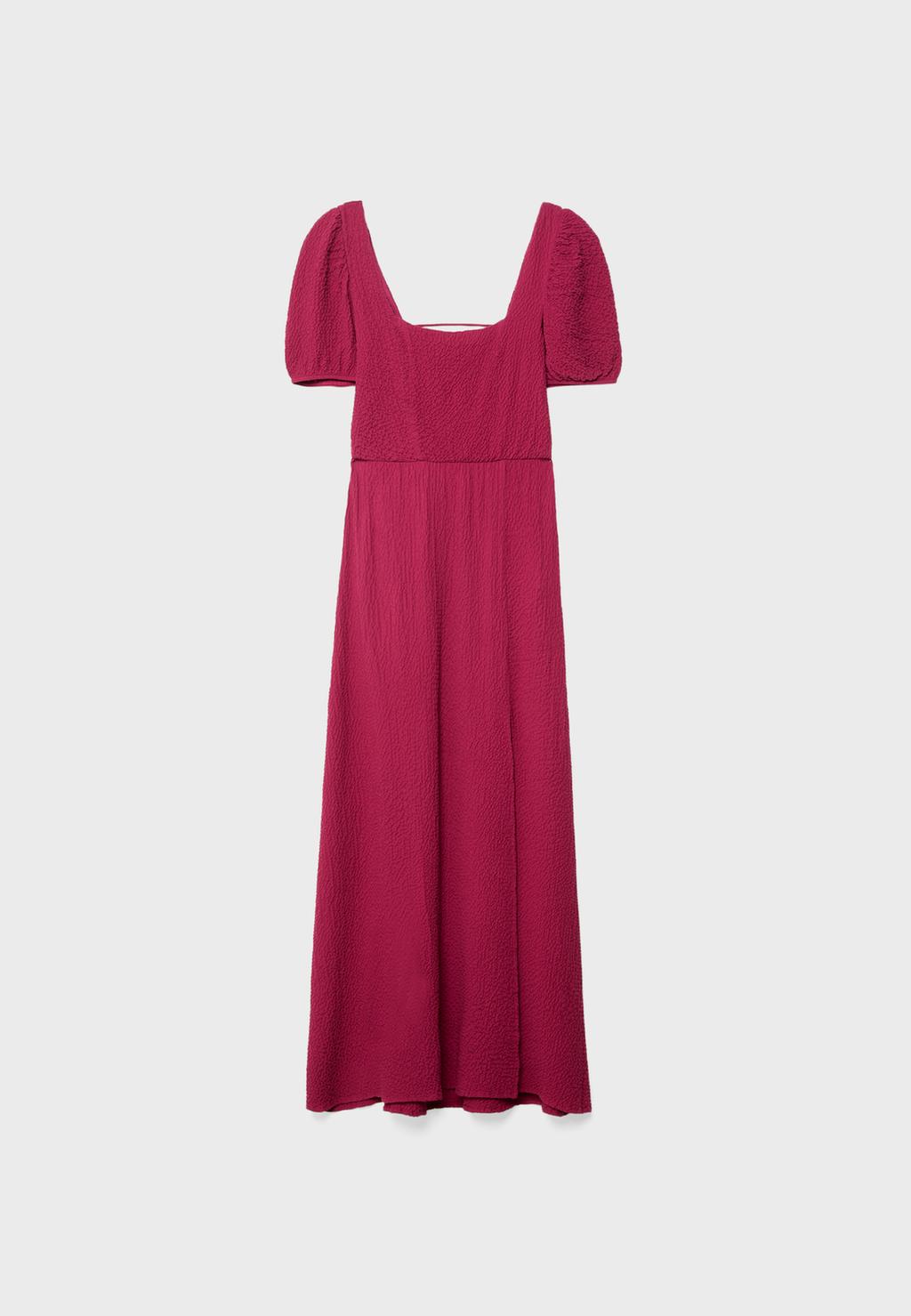 Fließendes langes Kleid mit gekreuztem Rücken