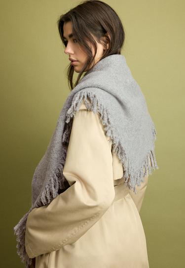 Fringed cape scarf — Dark grey 4