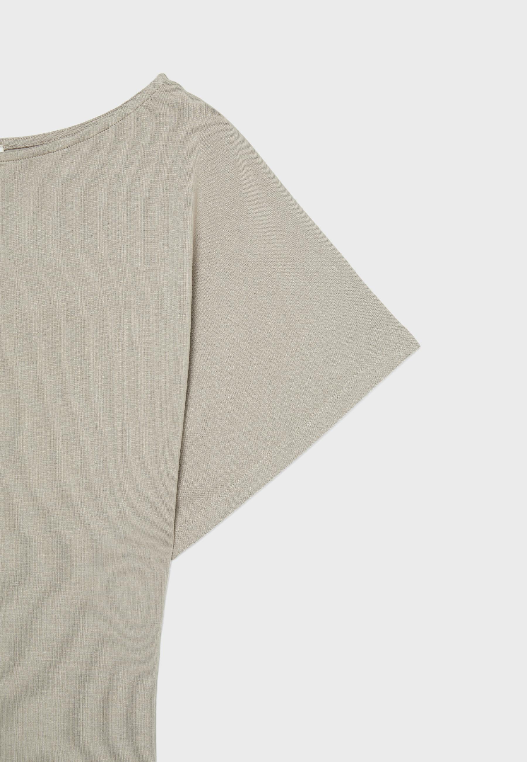 Short sleeve boat neck T-shirt — Brown