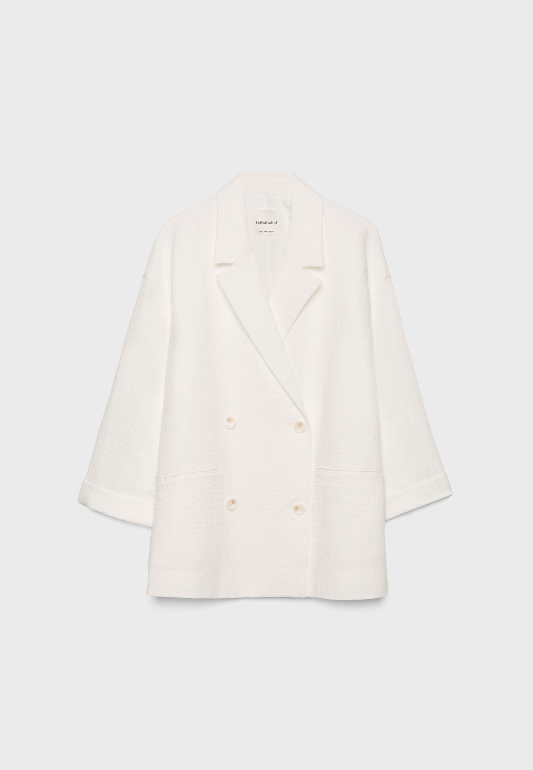 Dökümlü kruvaze blazer