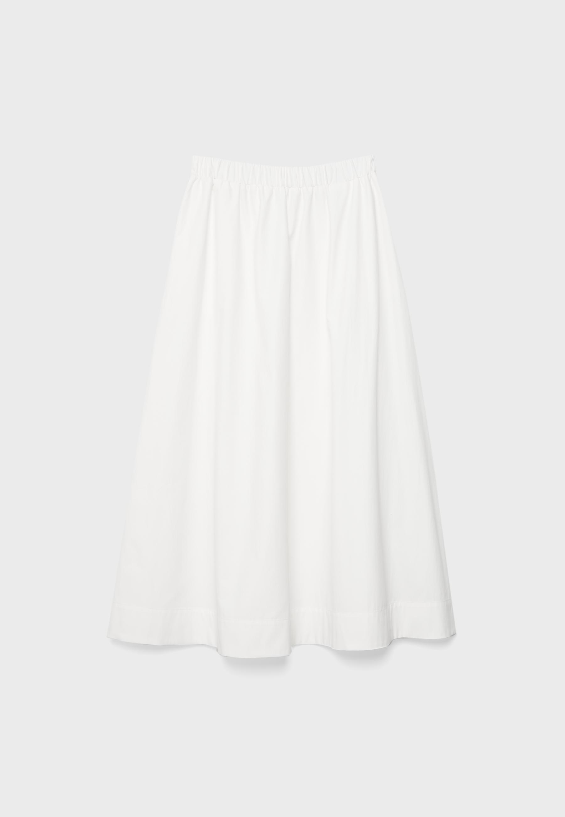 Poplin layered skirt — White