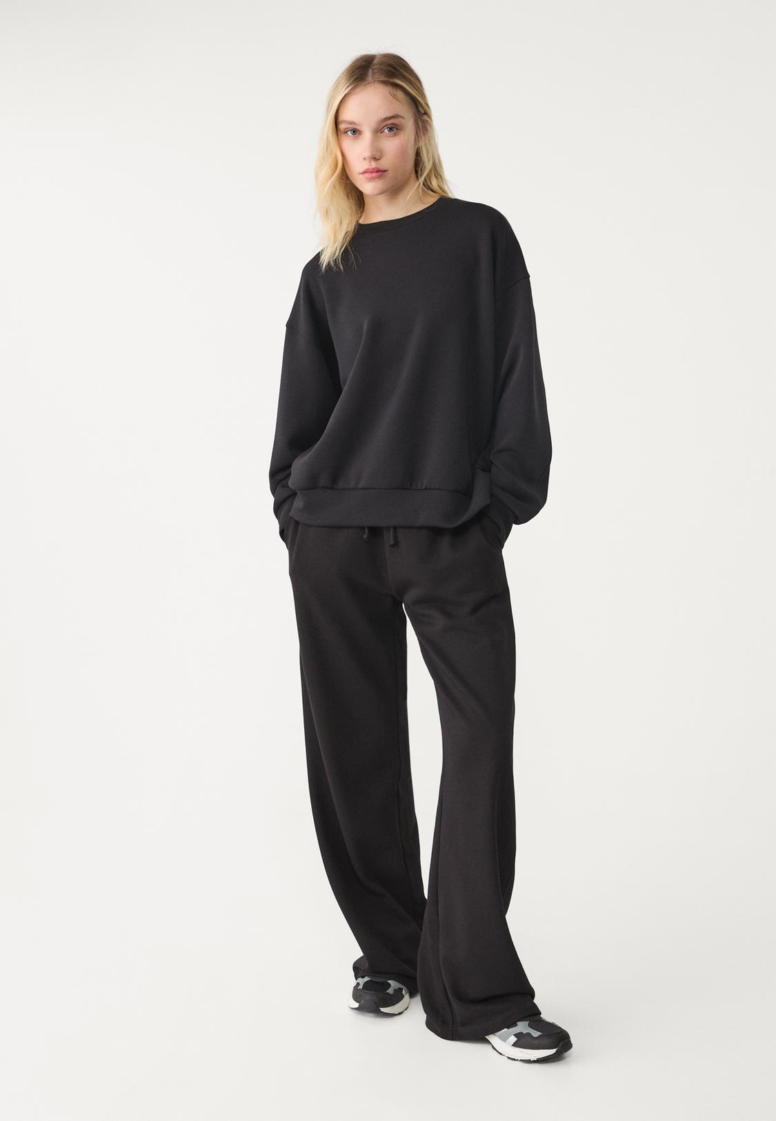 Stradivarius Sudadera Negra Sudadera Negra Mujer Stradivarius