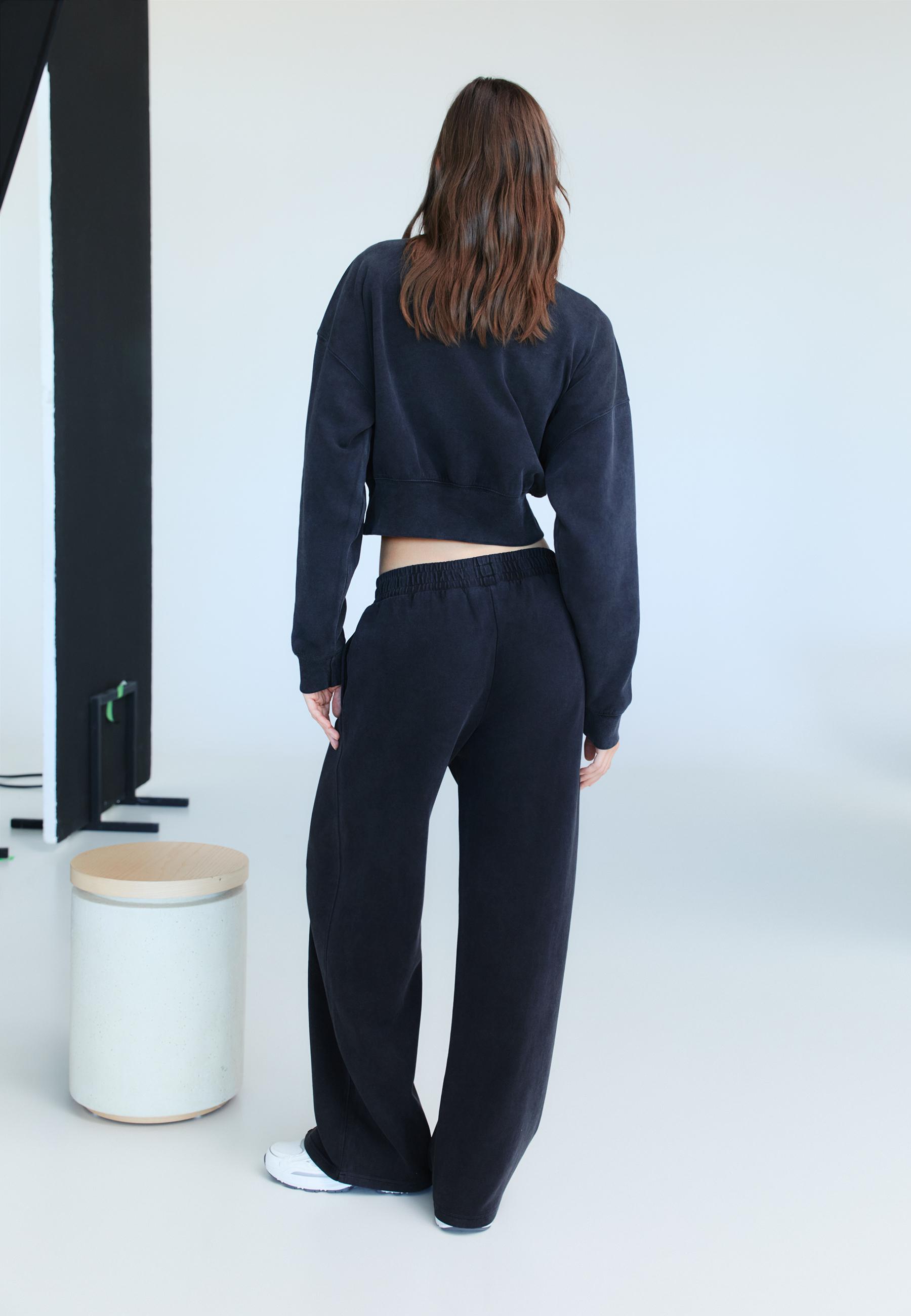 Soft-touch interlock jogger trousers — Dark grey