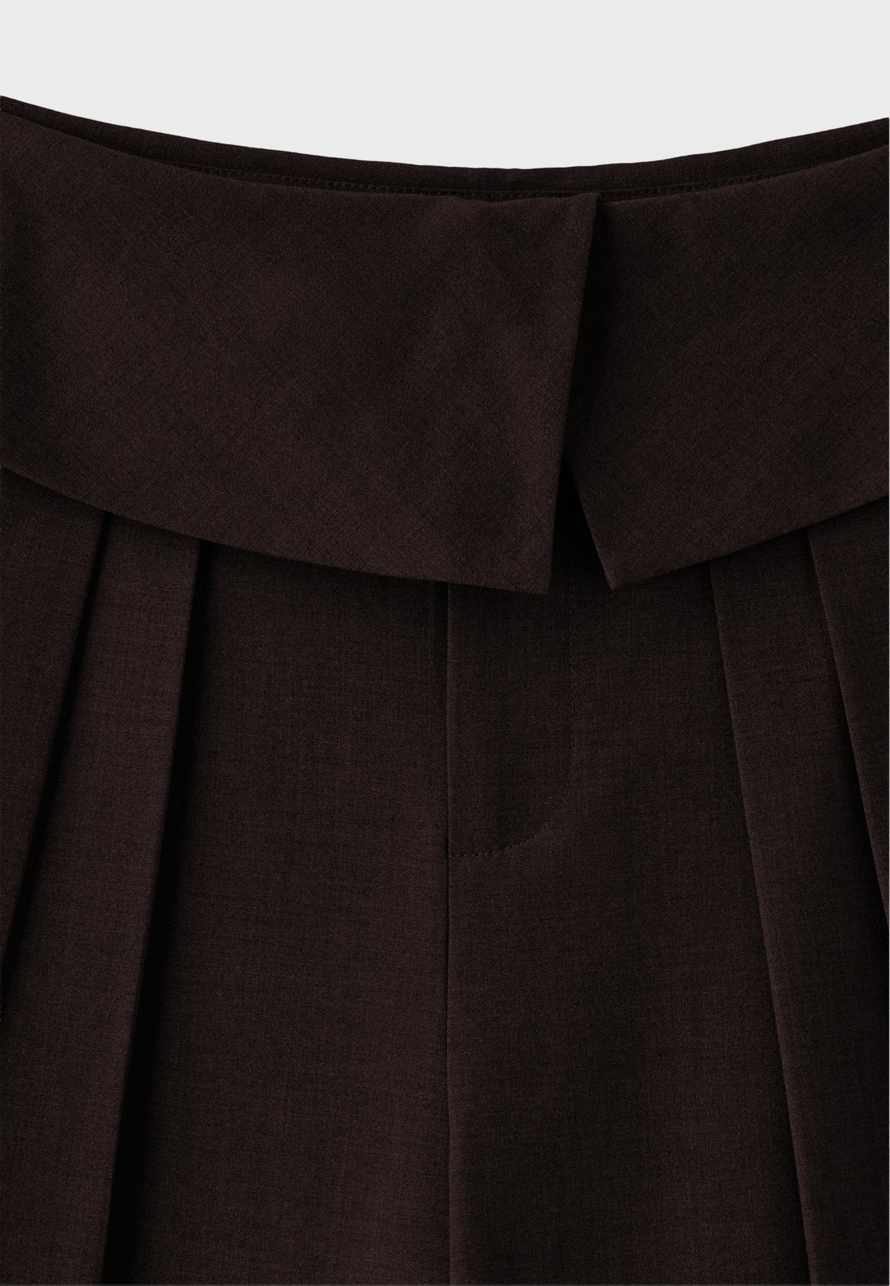 Turn-up waist smart trousers — Brown