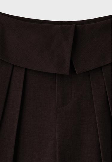 Turn-up waist smart trousers — Brown 9