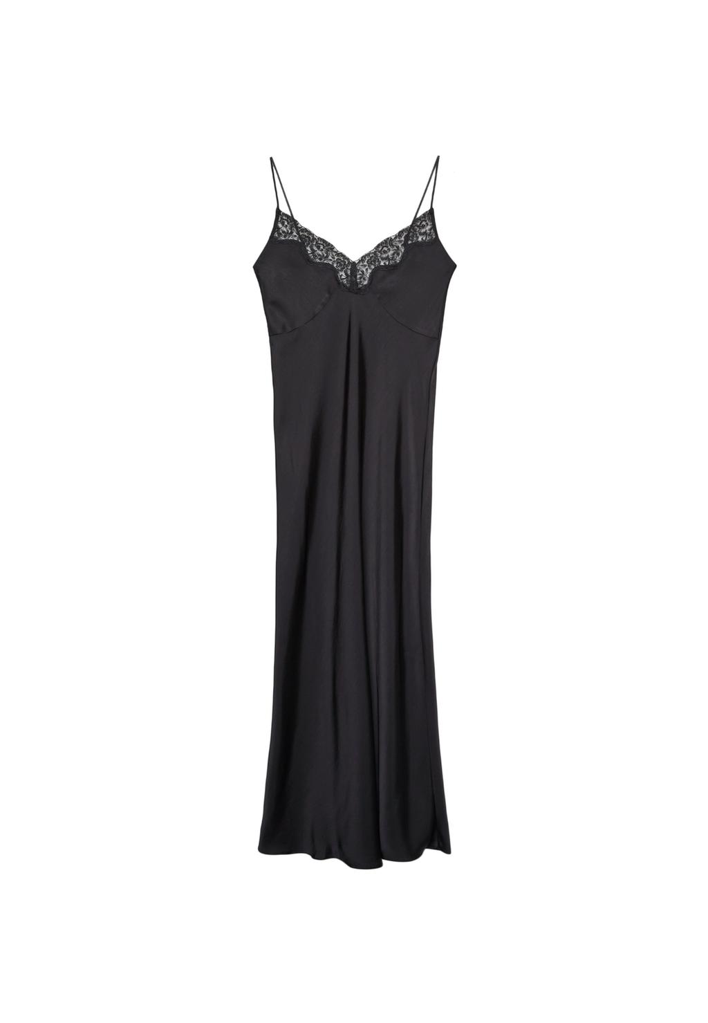 Langes Unterkleid in Satinoptik