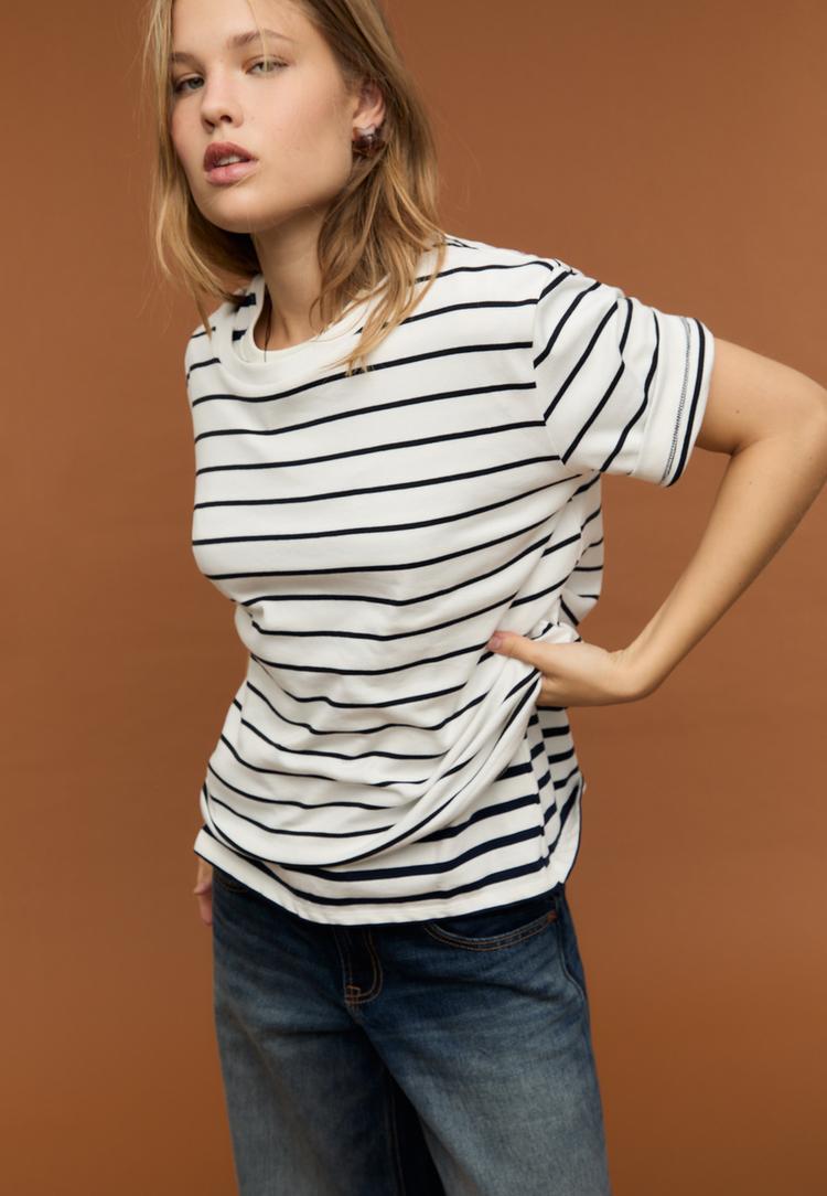 basic heavy weight striped regular fit t shirt