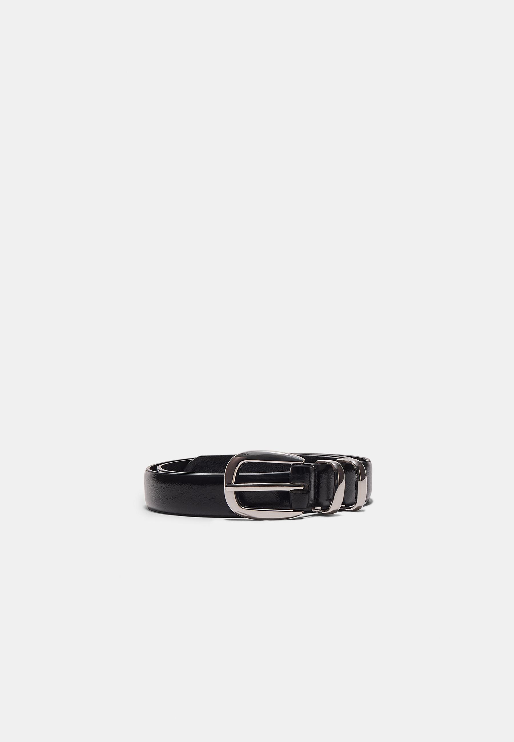 Stradivarius Basic parlak suni deri kemer görsel 4