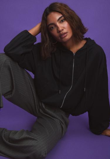 Basic nylon hood jacket — Black 1