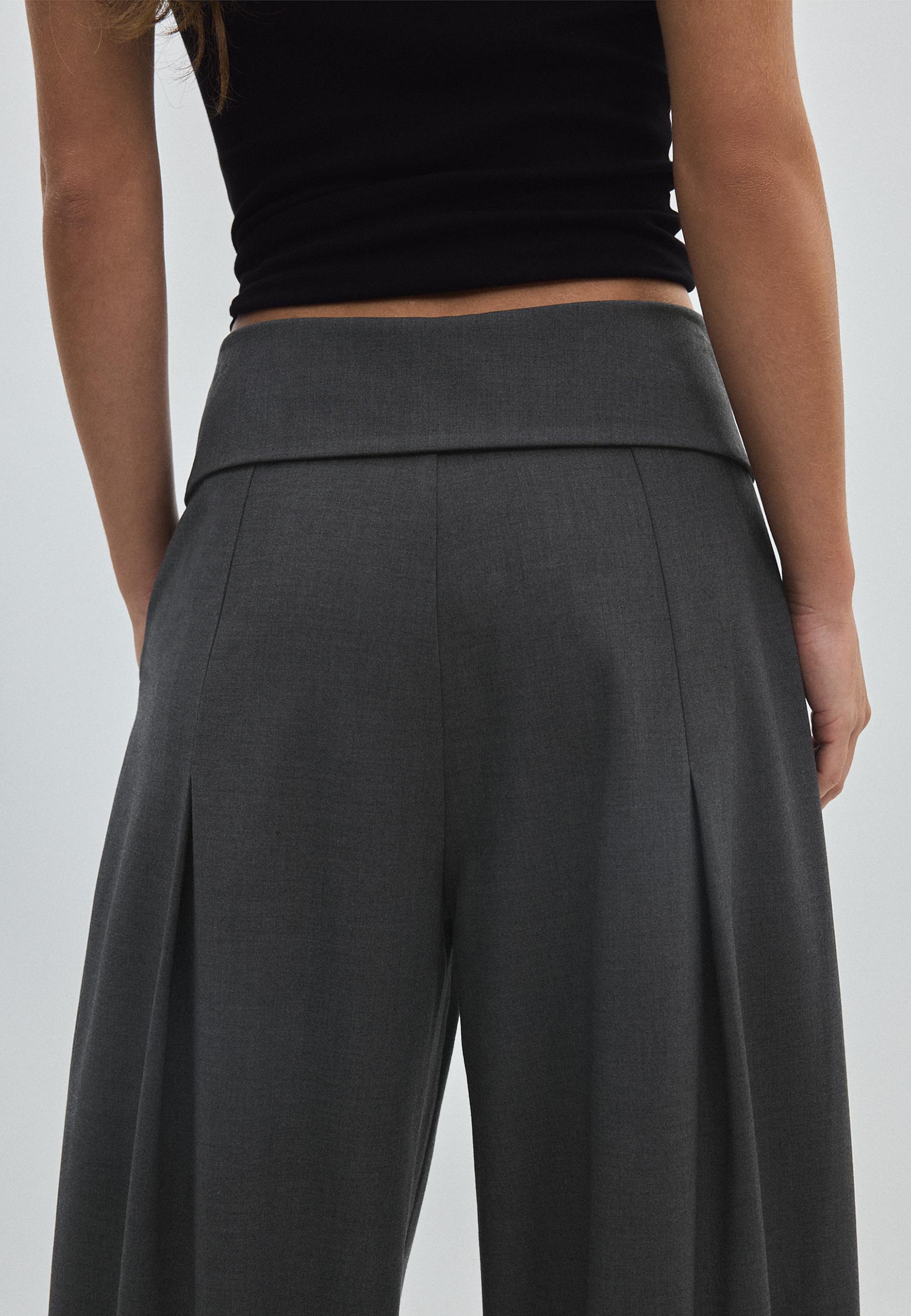 Stradivarius Duble belli geniş paça pantolon