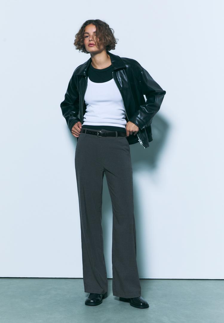 pantalon fluido recto vestir cinturon