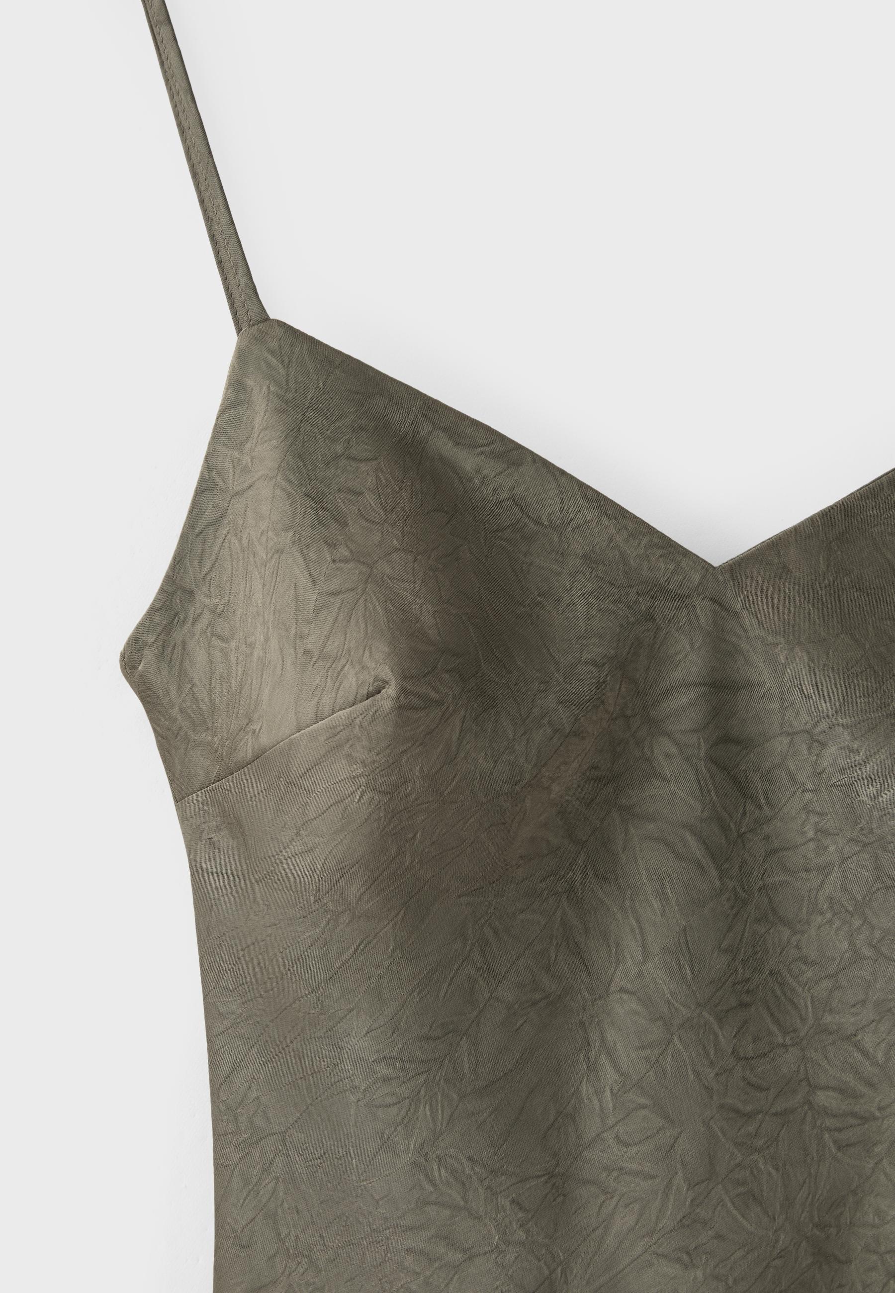 Satin midi dress — Khaki
