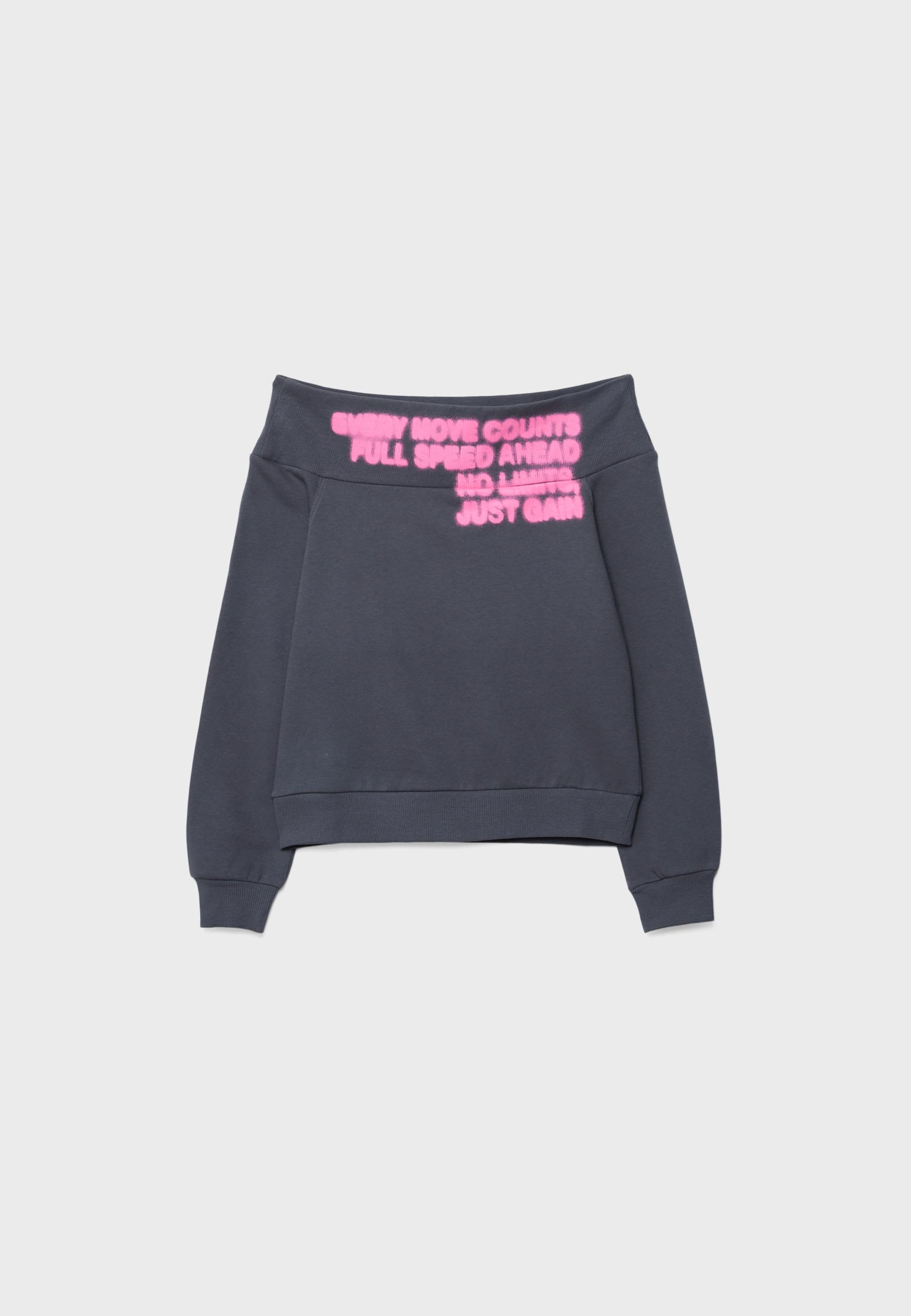 Oversize boat neck sweatshirt — Dark grey