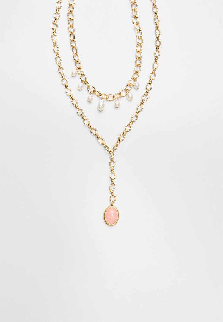 set 2 collares lariat