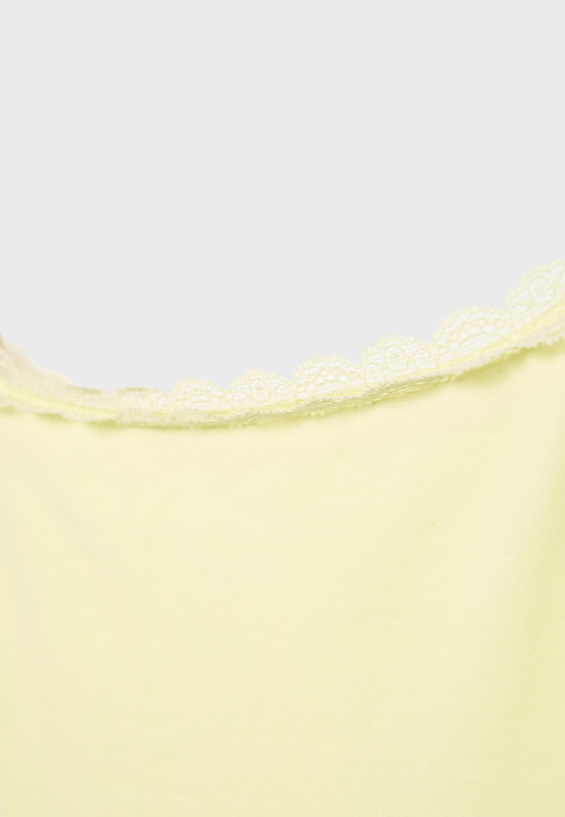 Bodysuit with blonde lace detail — Pastel yellow