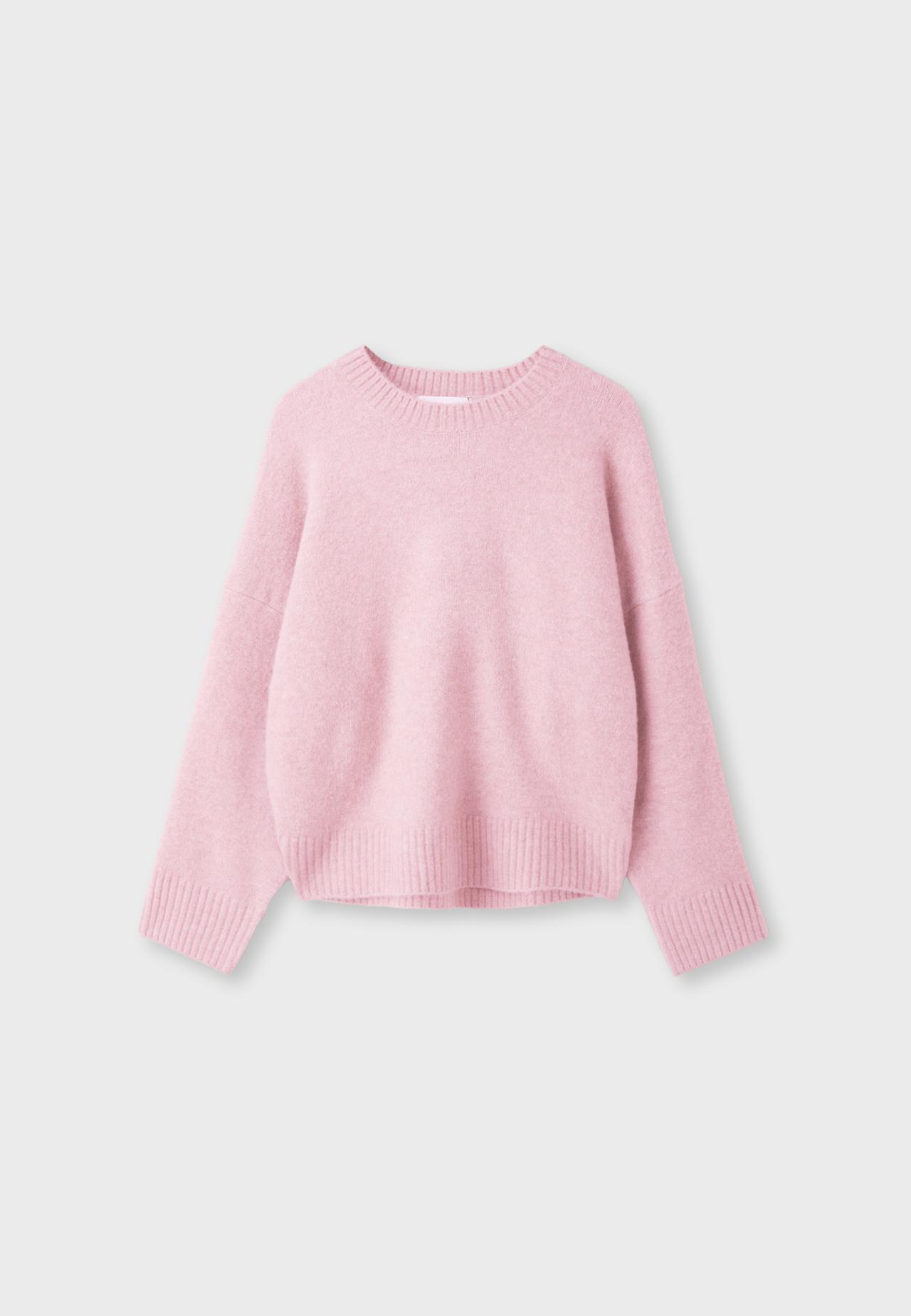 Soft-touch basic knit jumper — Pastel pink
