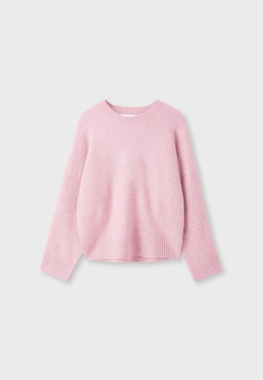 Soft-touch basic knit jumper — Pastel pink 5