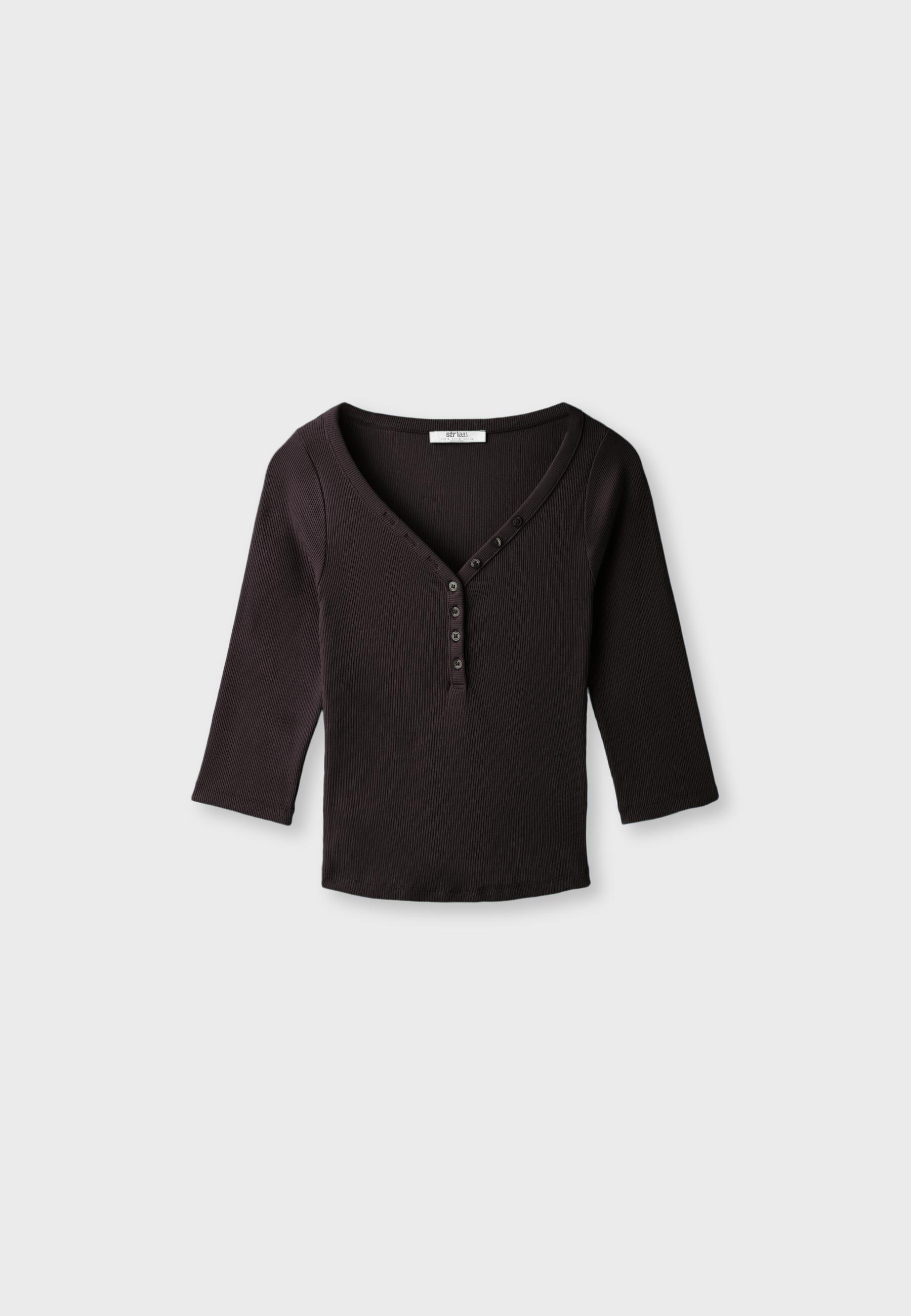Stradivarius Düğmeli t-shirt görsel 6