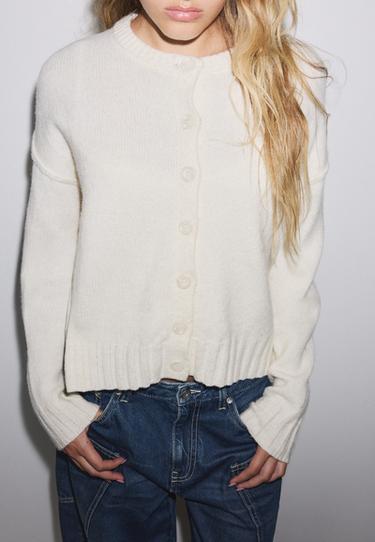 Oversize knit cardigan — Ecru 6