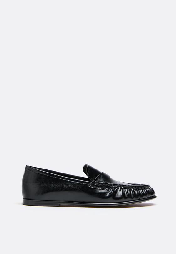Stradivarius Leather Effect Snaffle Loafers Black 2