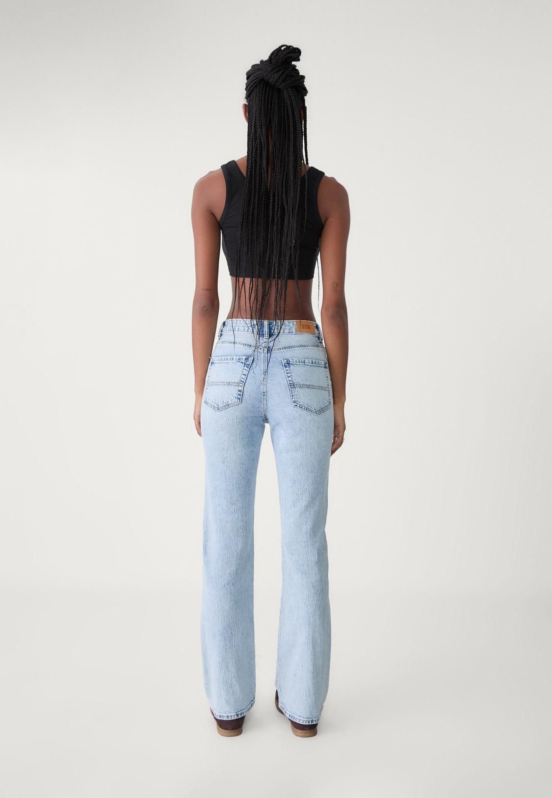 Low Waist Stradivarius Jeans Campana STRADIVARIUS CREAM FLARE