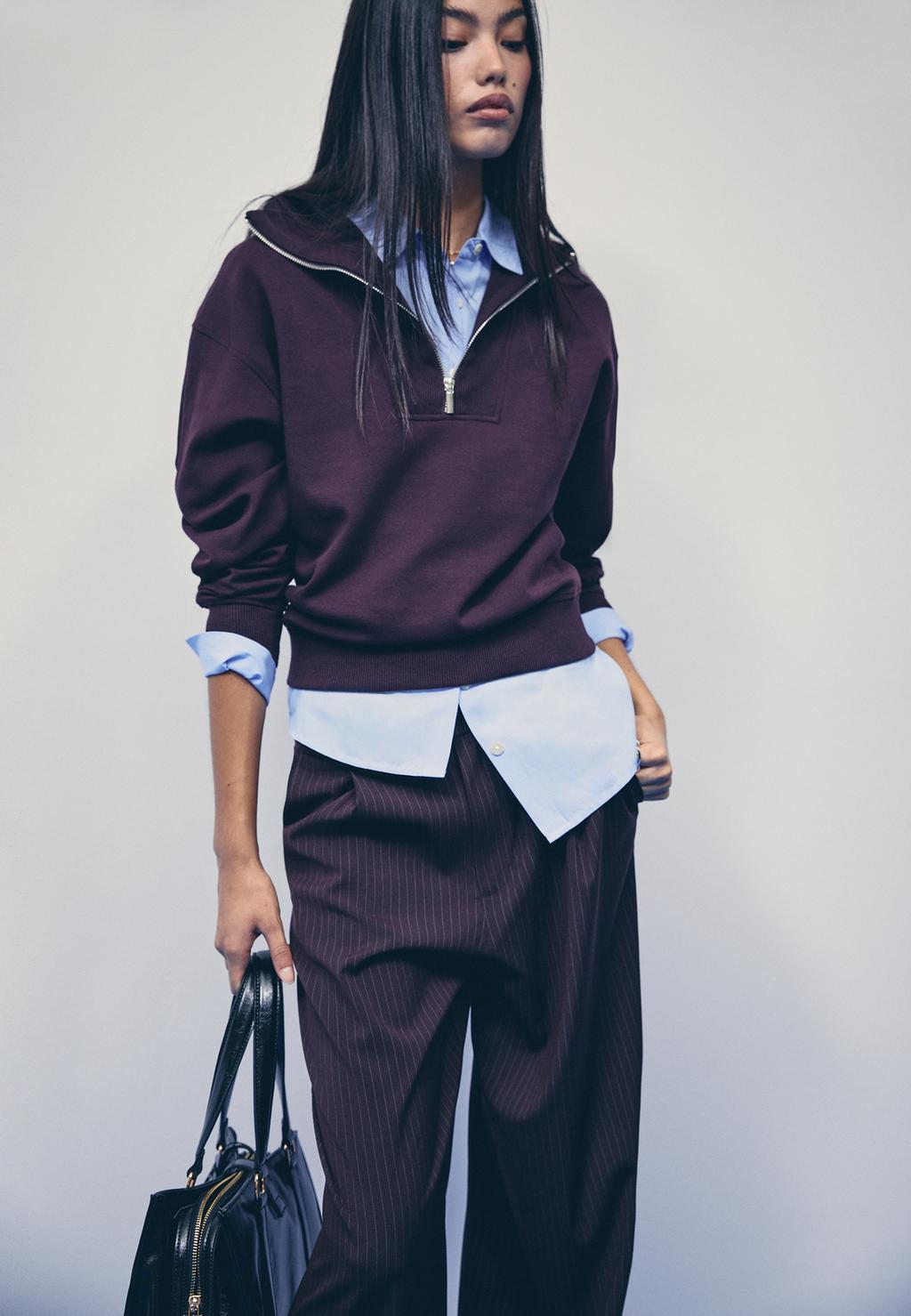 Bluza ze stójką z zamkiem